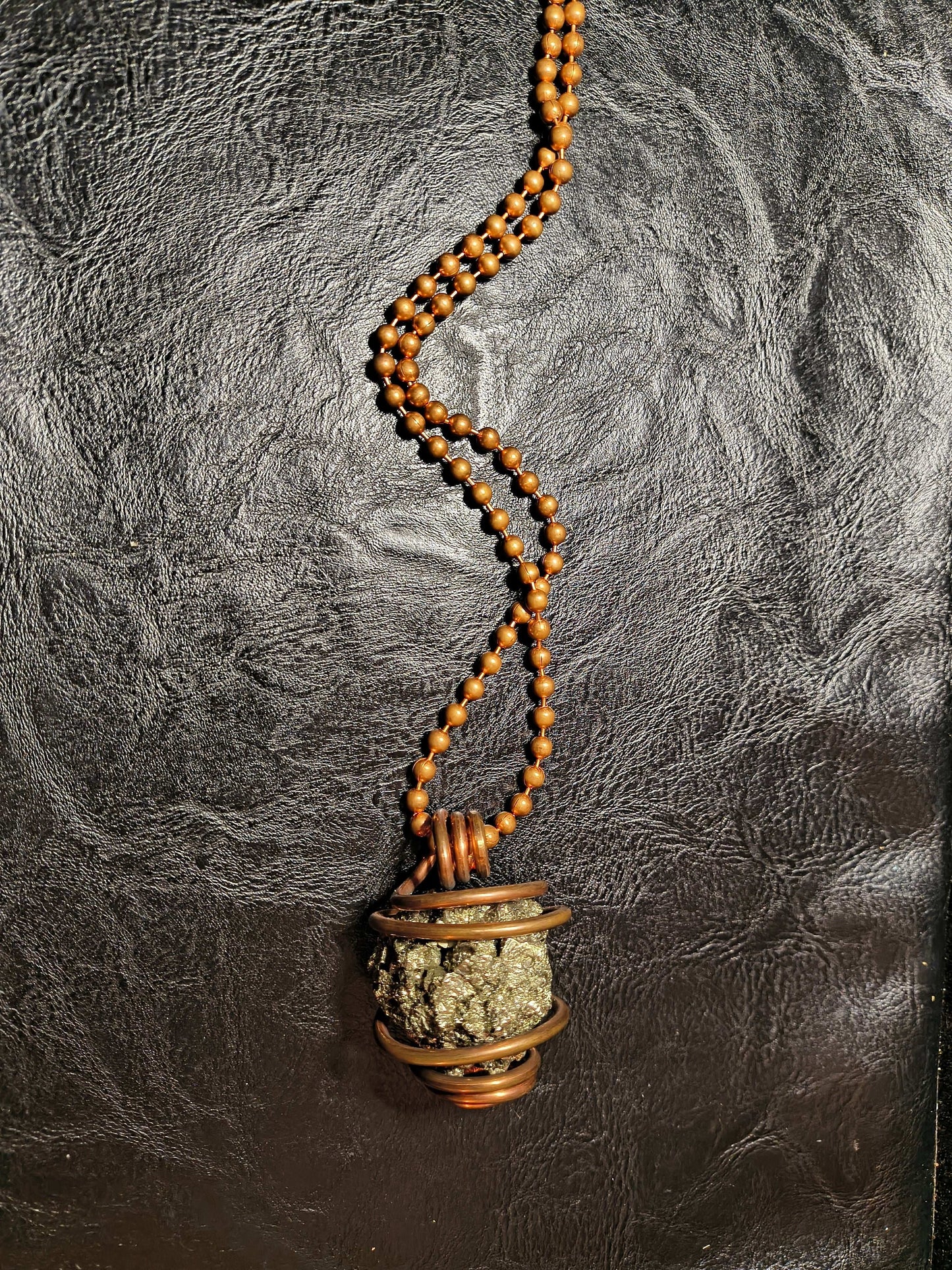 Raw Pyrite Cluster Necklace