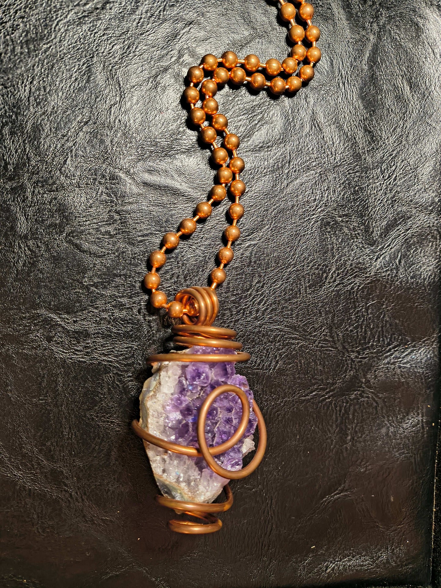 Amethyst Drusy Cluster Necklace