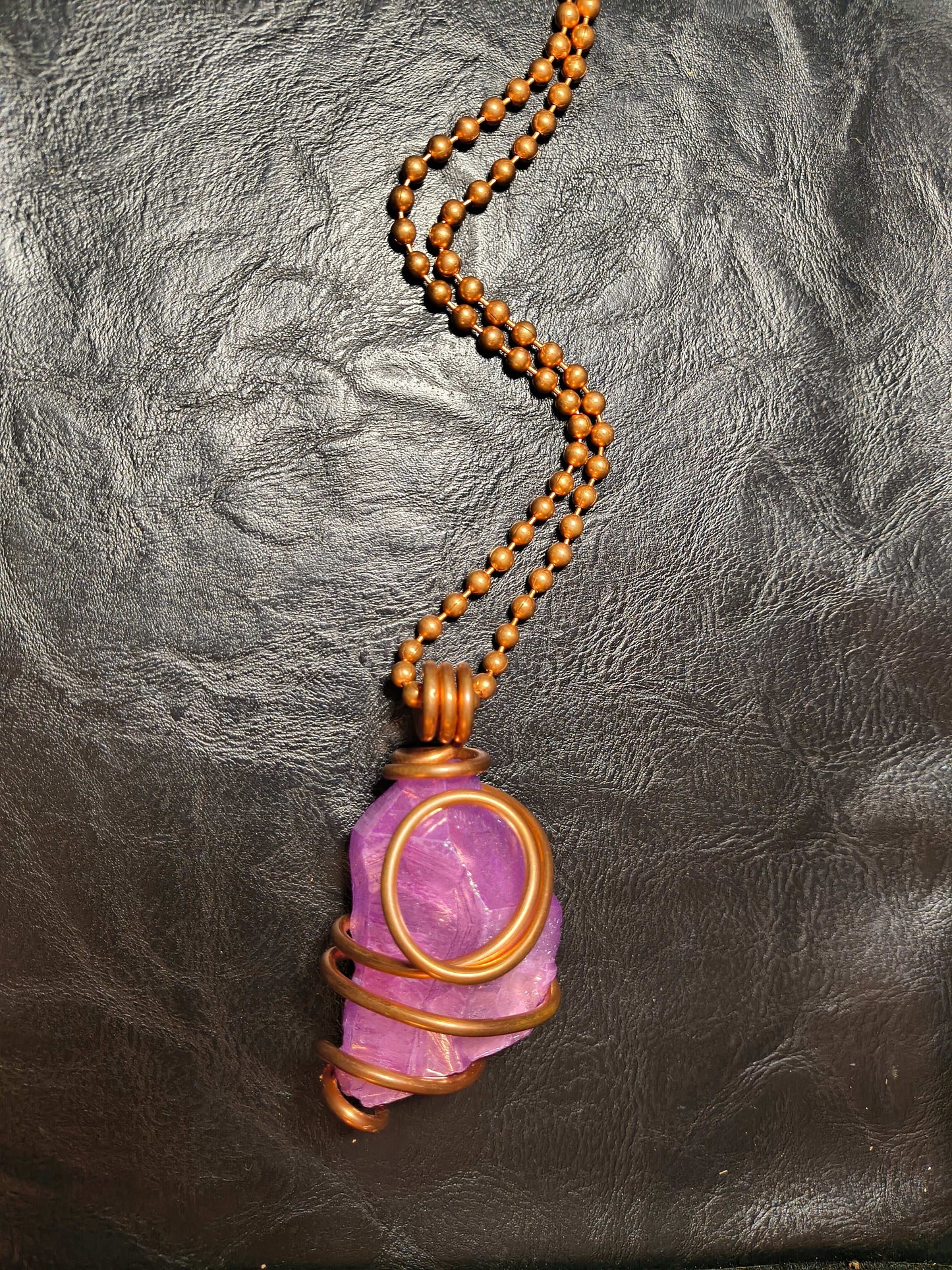 Purple Titanium Quartz Necklace