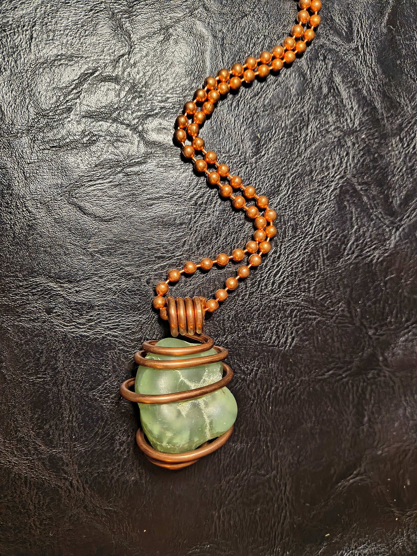 Raw Prehnite Cluster Necklace