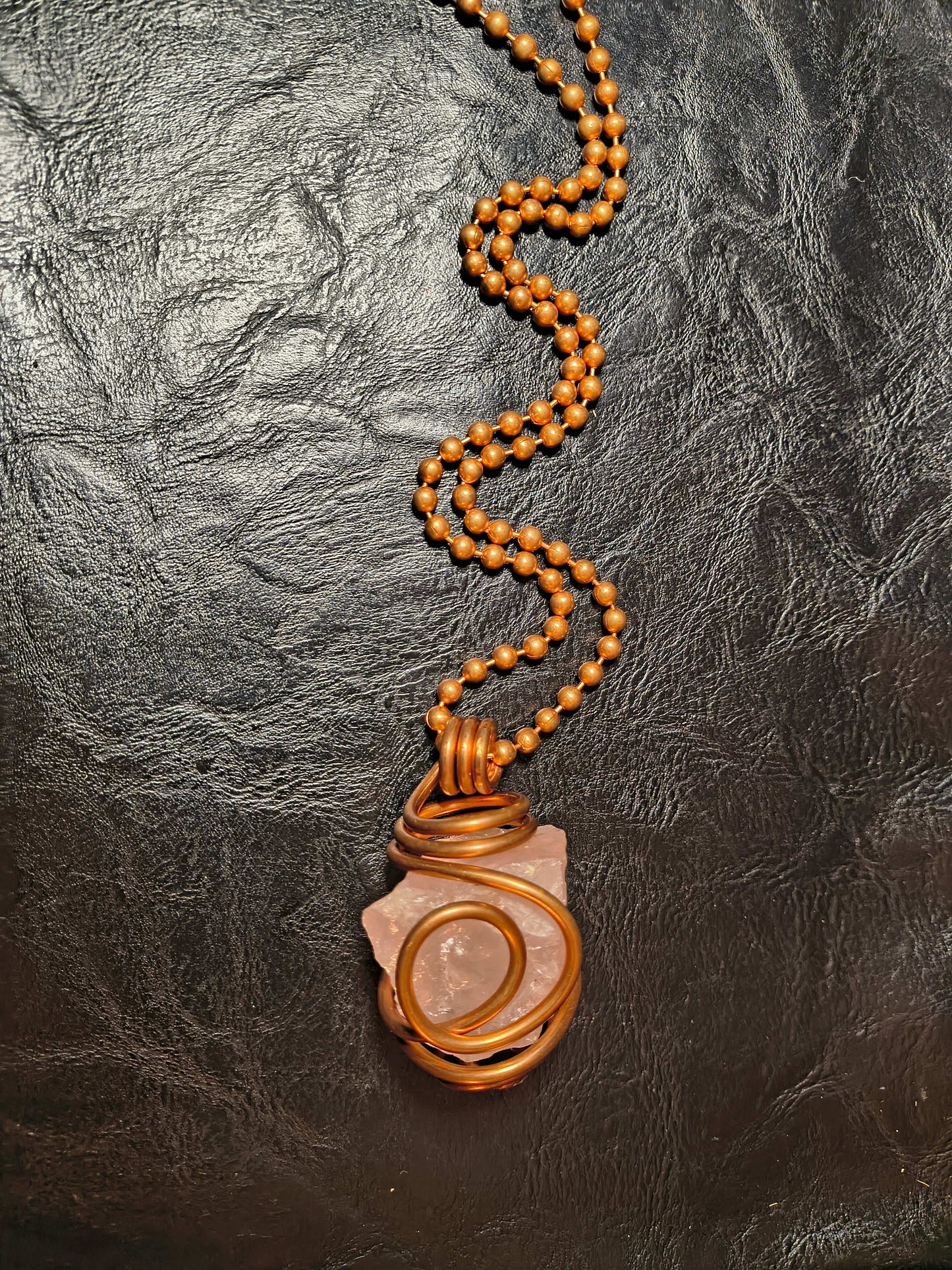 Raw Rose Quartz Necklace