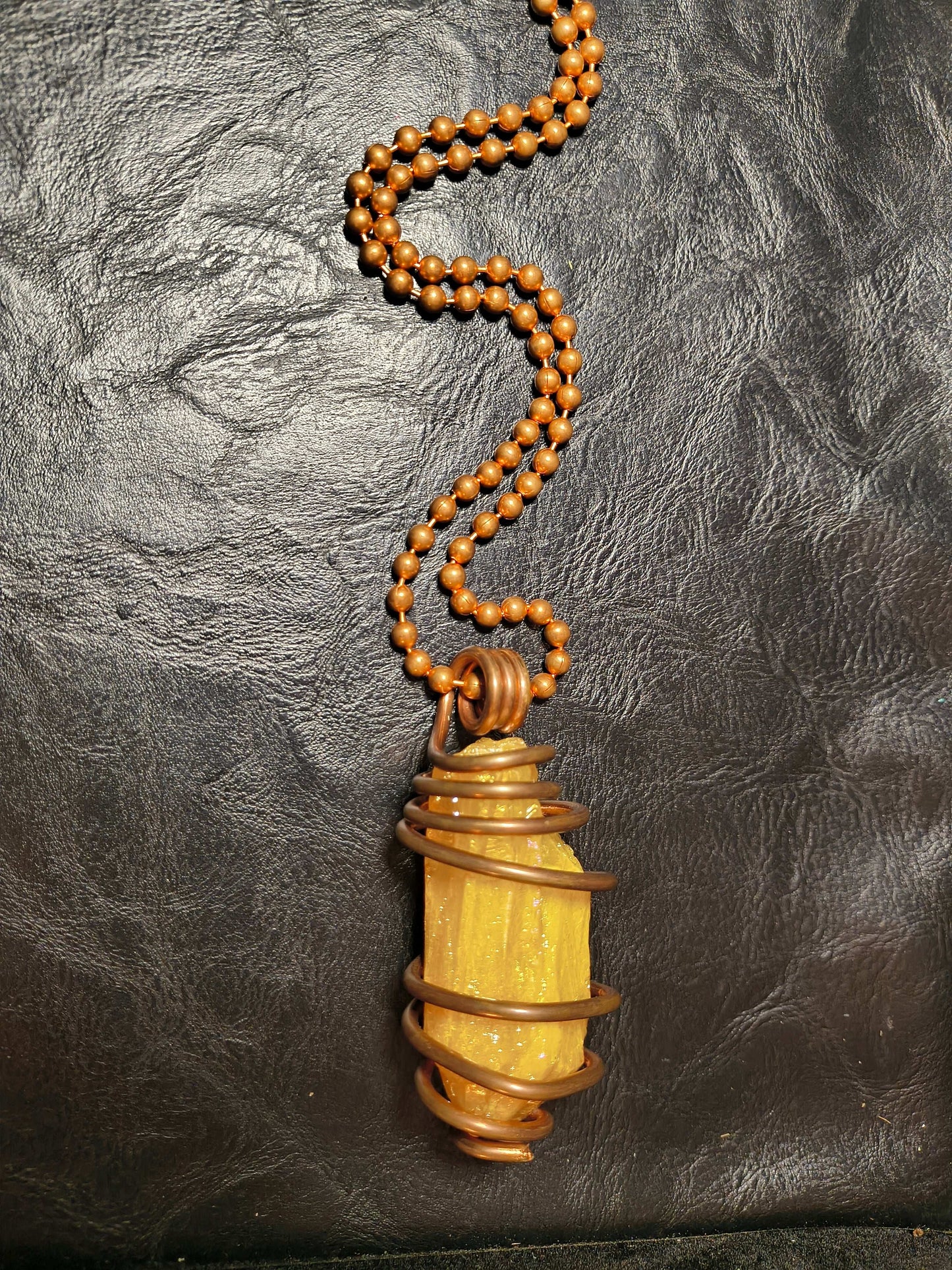 Yellow Titainium Quartz Necklace