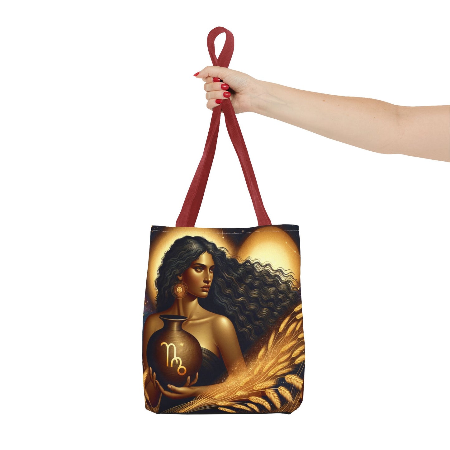 Astrology Tote Bag - Zodiac Virgo Design with Elegant Goddess Illustration