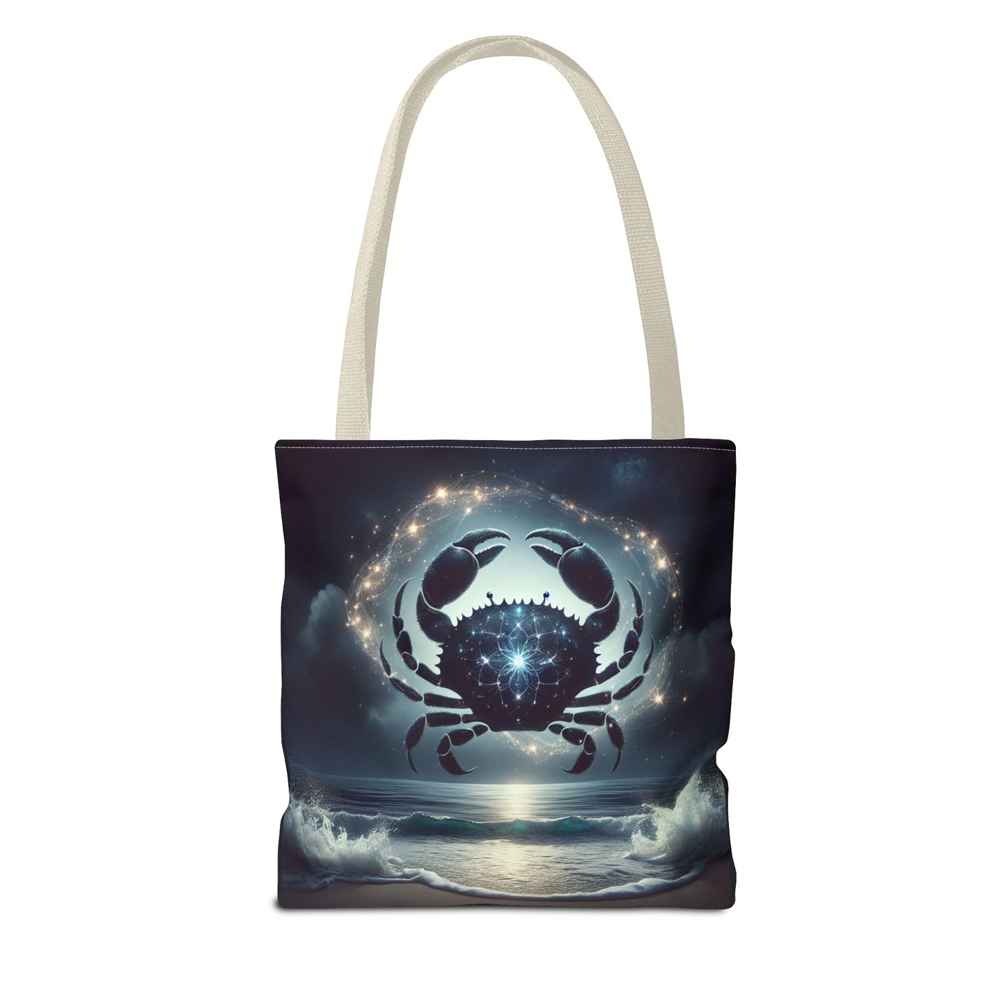 Celestial Cancer Tote Bag - Cosmic Ocean Design for Beach Lovers