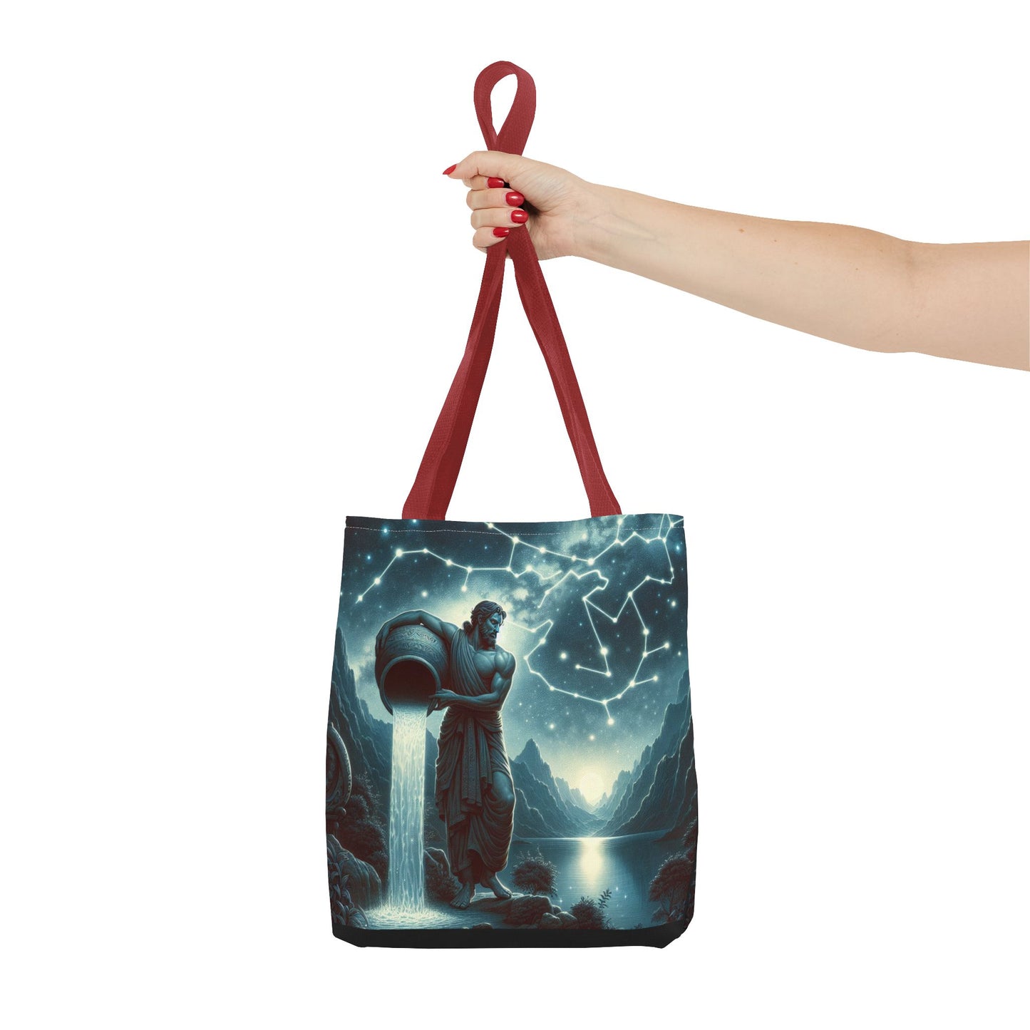 Celestial Aquarius Tote Bag - Ethereal Cosmic Design for Spiritual Travelers