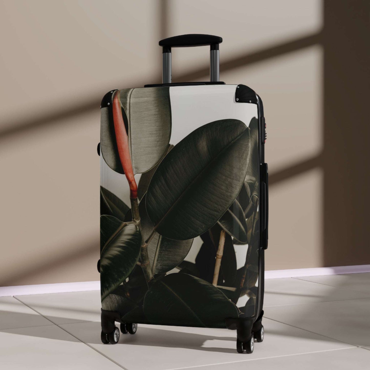 Stylish Travel Suitcase with Botanical Design, Luggage for Travelers, Vacation Bag, Floral Carry-On, Chic Travel Accessory