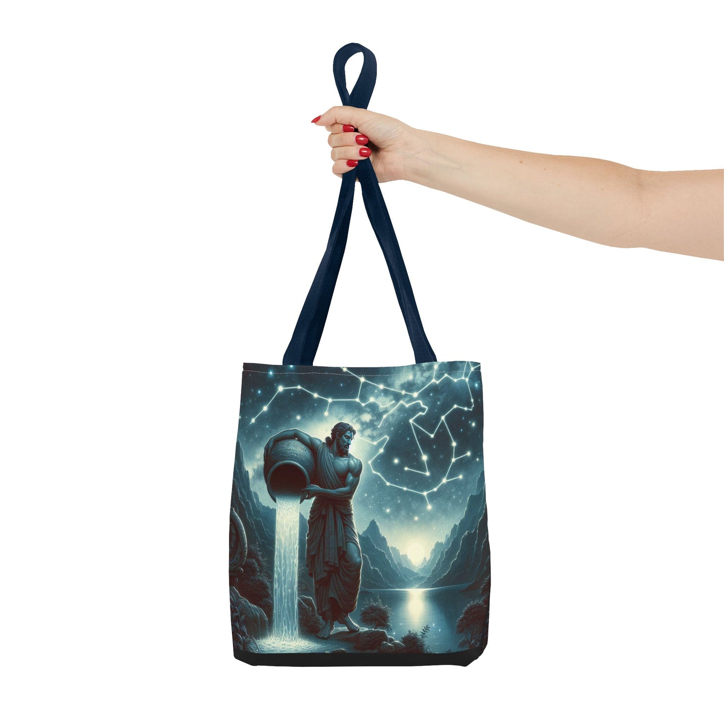 Celestial Aquarius Tote Bag - Ethereal Cosmic Design for Spiritual Travelers