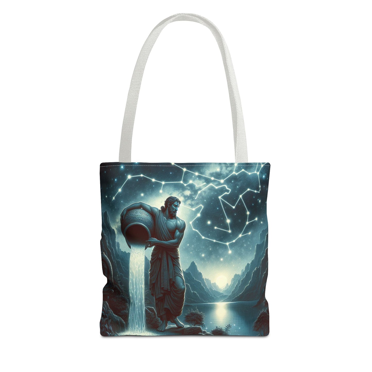 Celestial Aquarius Tote Bag - Ethereal Cosmic Design for Spiritual Travelers