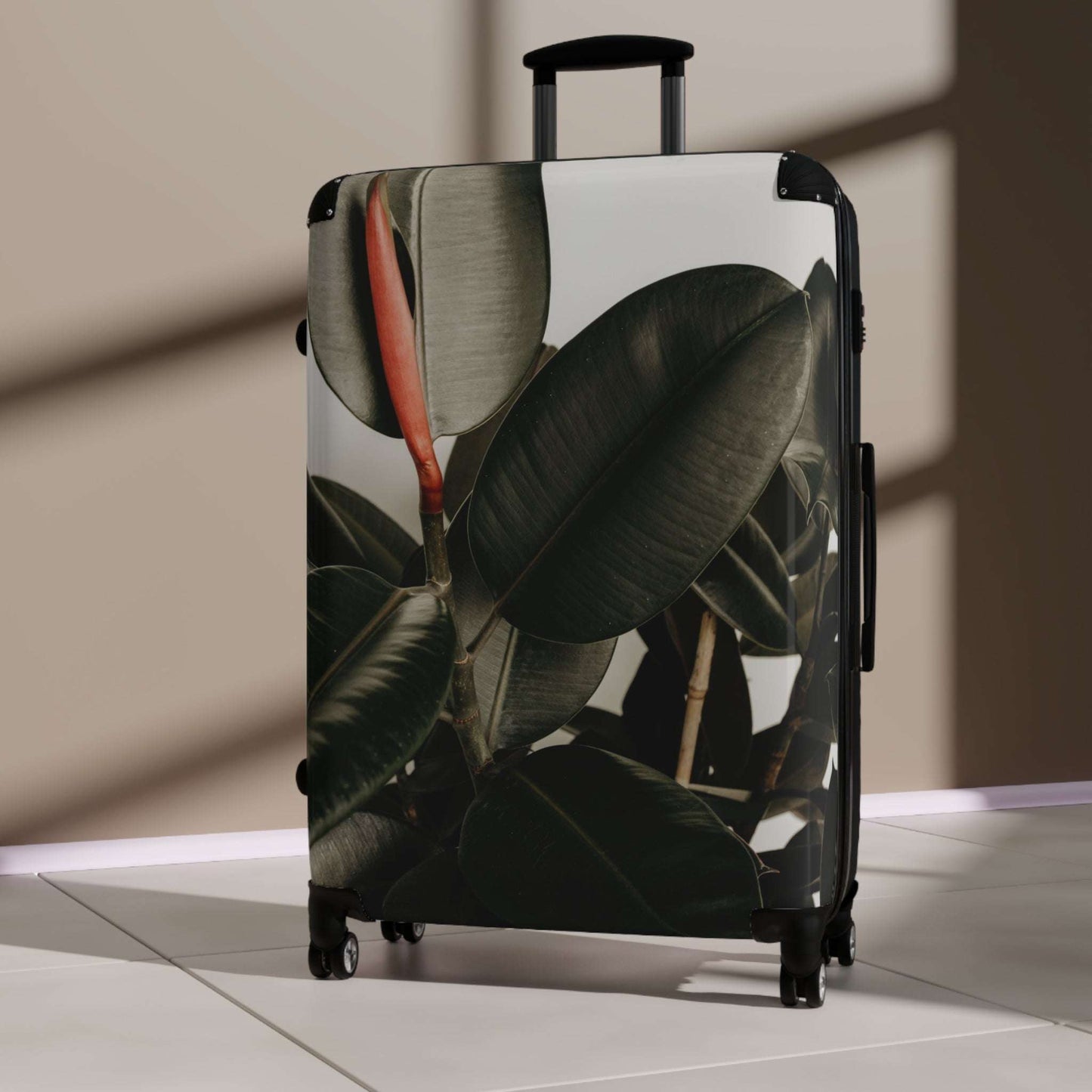 Stylish Travel Suitcase with Botanical Design, Luggage for Travelers, Vacation Bag, Floral Carry-On, Chic Travel Accessory