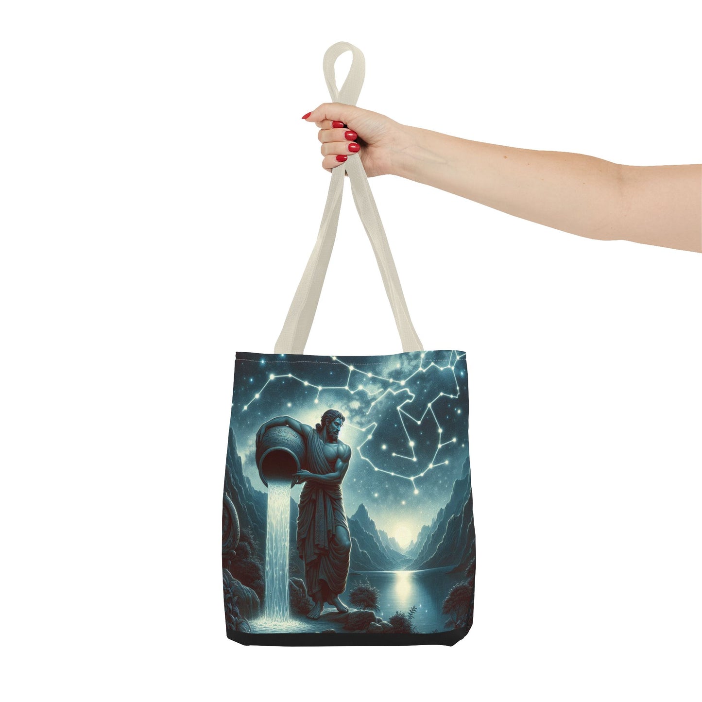 Celestial Aquarius Tote Bag - Ethereal Cosmic Design for Spiritual Travelers