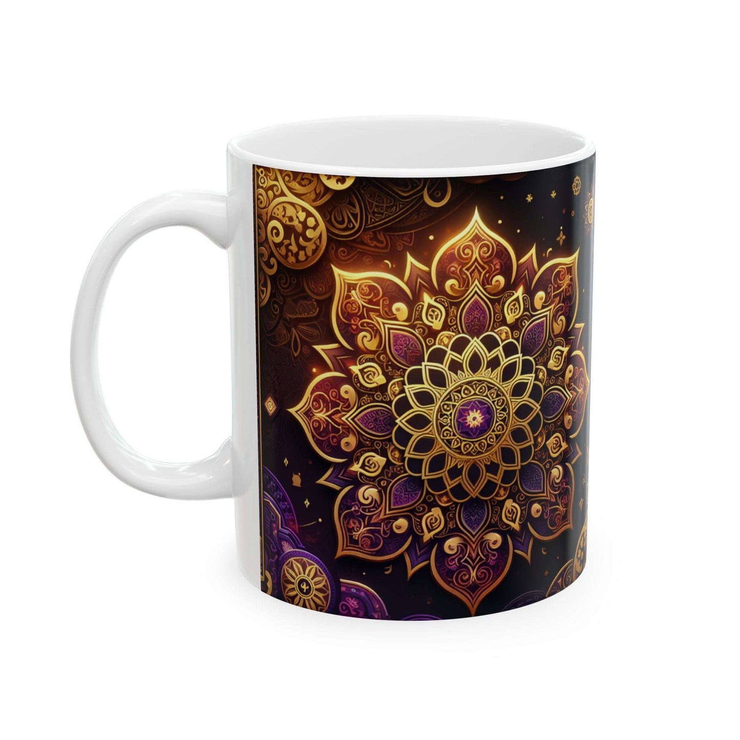 Mystical Mandala Ceramic Mug - Bohemian Coffee Cup for Home & Office