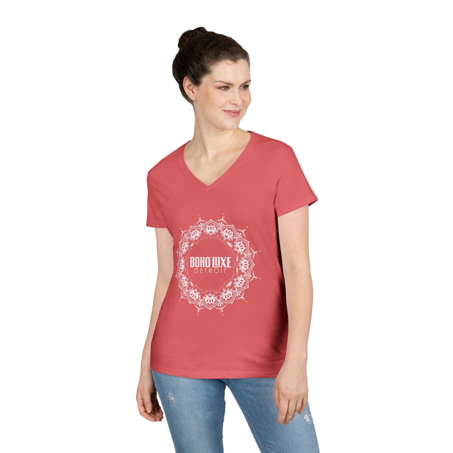 Boho Luxe Detroit Ladies' V-Neck T-Shirt - Stylish and Comfortable Fashion Top