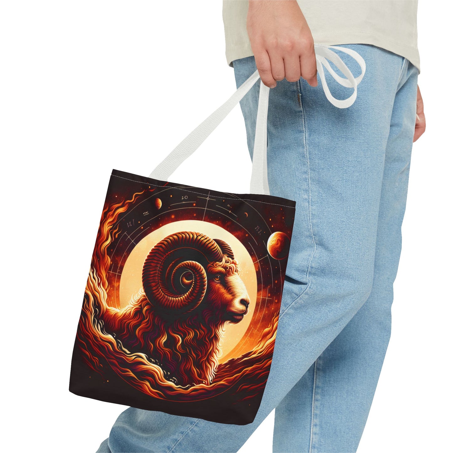 Cosmic Aries Tote Bag - Zodiac Astrology Design for Everyday Use