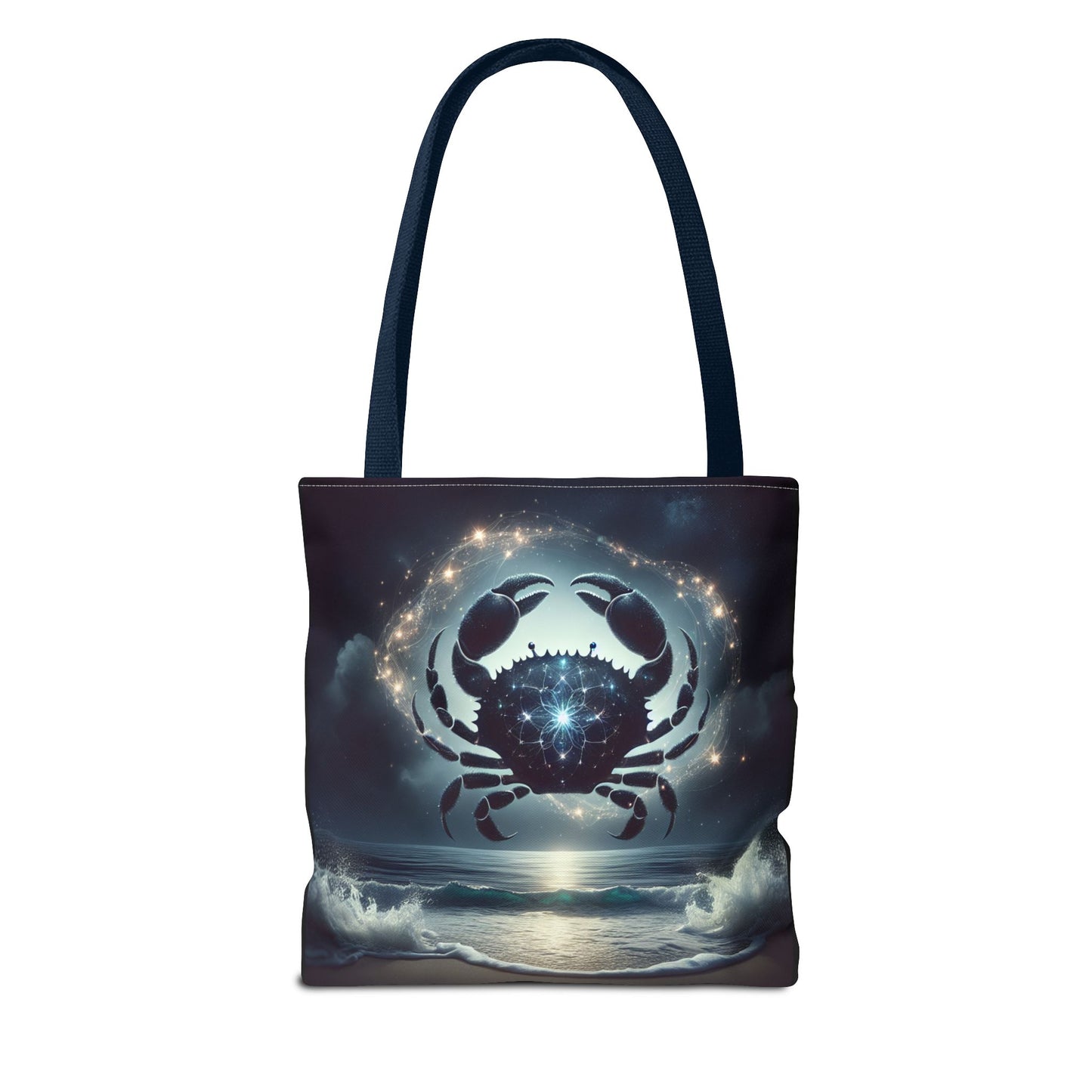 Celestial Cancer Tote Bag - Cosmic Ocean Design for Beach Lovers