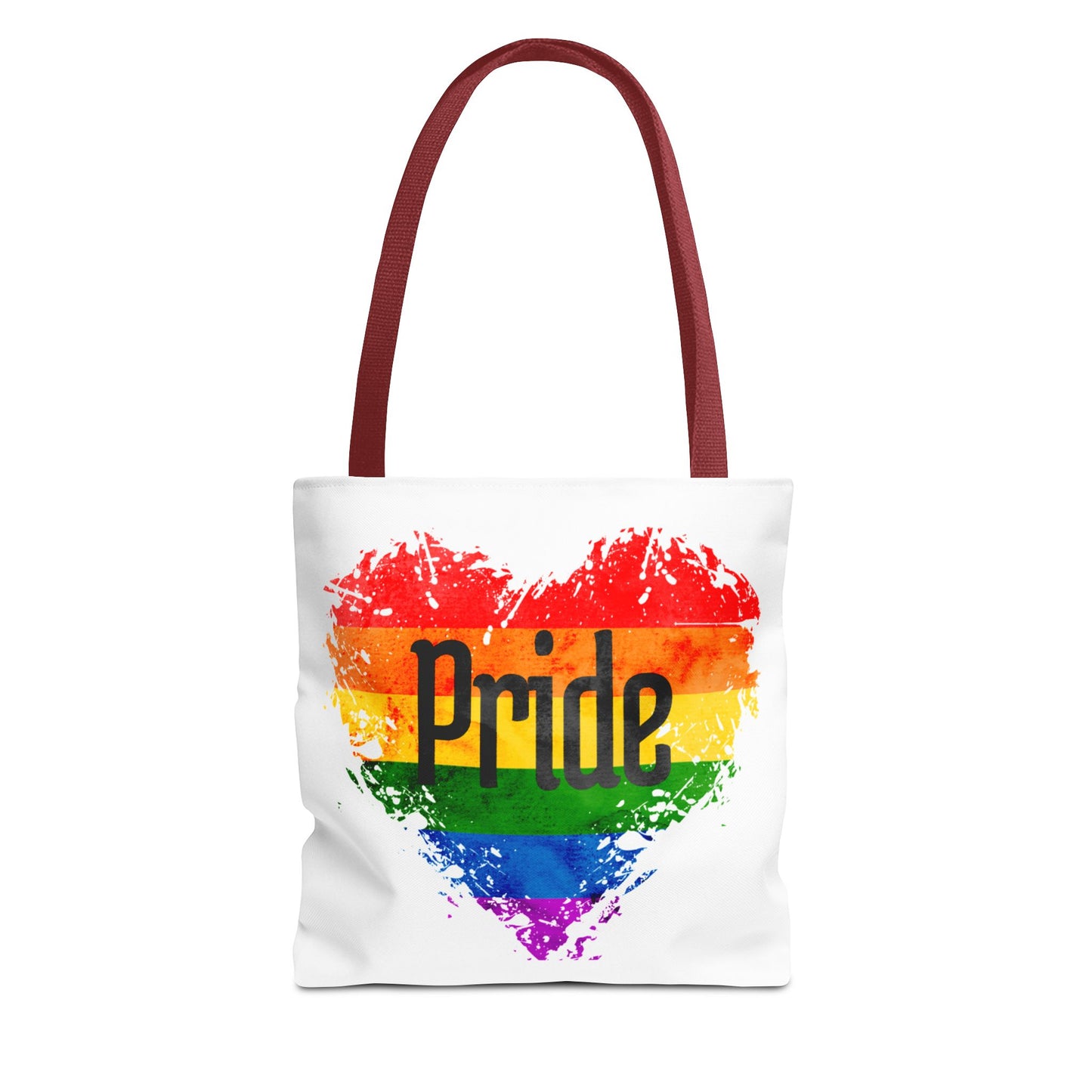 Pride Heart Tote Bag - Colorful AOP Carryall for LGBTQ+ Celebrations, Festival Gear, Everyday Use, Gift for Allies, Eco-Friendly Bag
