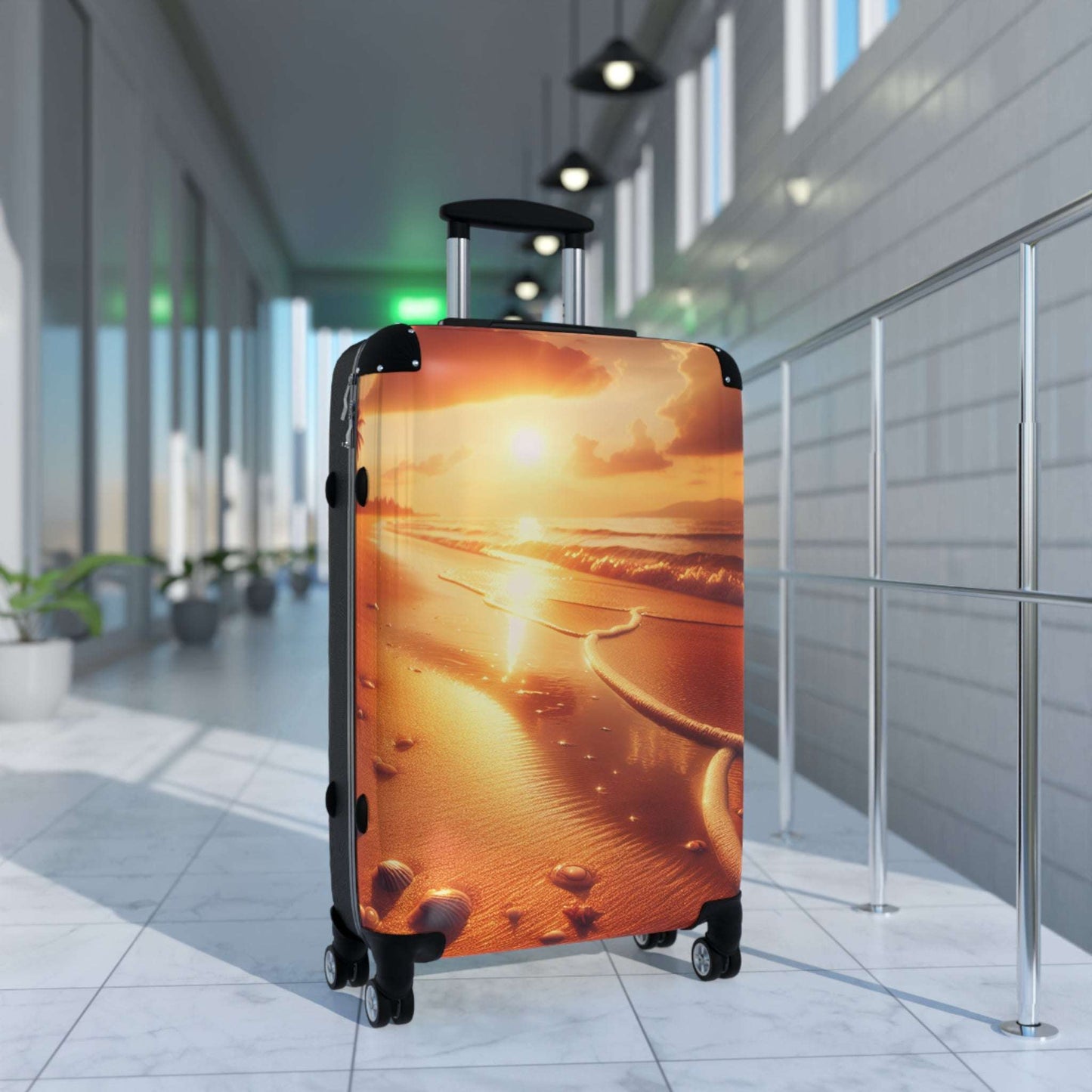 Beach Sunset Suitcase, Travel Luggage, Vacation Bag, Stylish Travel Case, Adventure Gear, Summer Getaway Accessory
