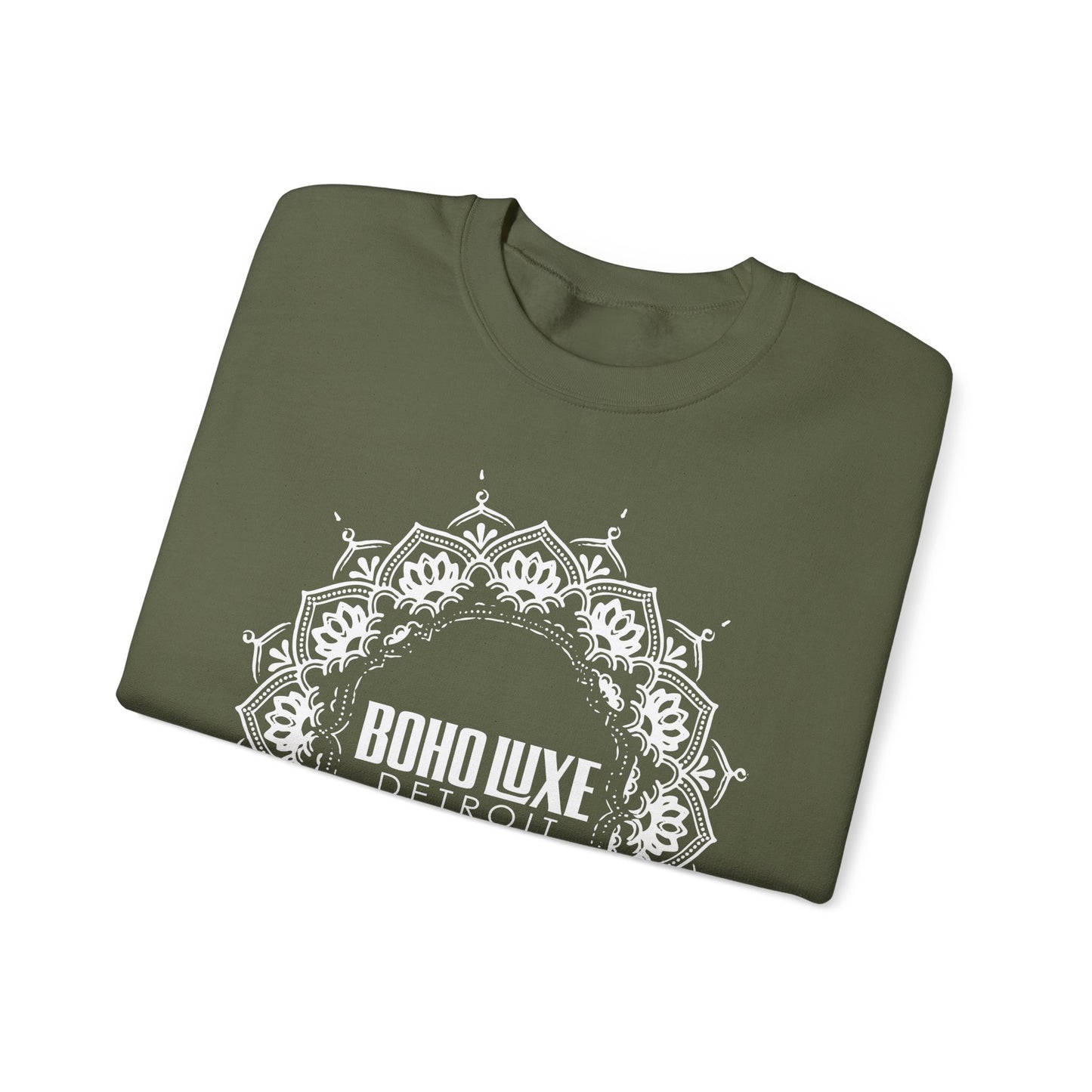 Boho Luxe Detroit Crewneck Sweatshirt - Unisex Heavy Blend™ - Stylish Comfort for Everyday Wear