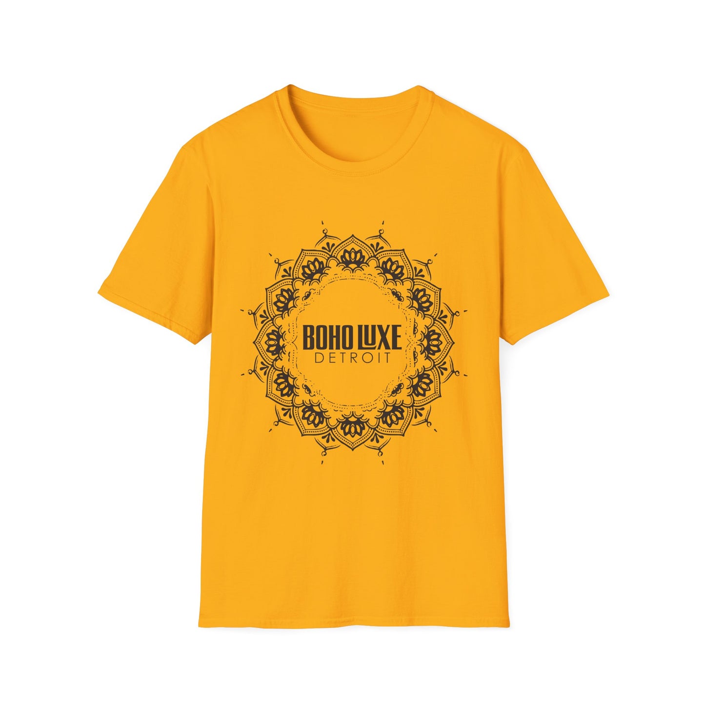 Boho Luxe Unisex Softstyle T-Shirt | Mandala Design, Graphic Tee, Gift for Her, Festival Wear, Everyday Casual