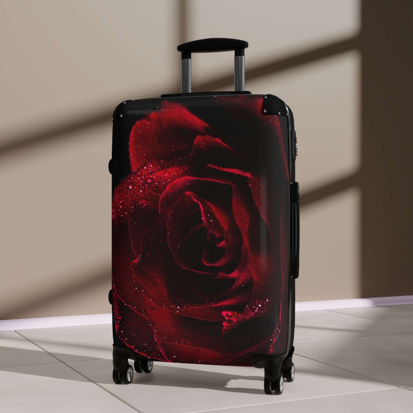 Rose-Design Suitcase for Stylish Travelers | Floral Luggage, Perfect for Vacations, Gifts, Roses, Travel Accessories