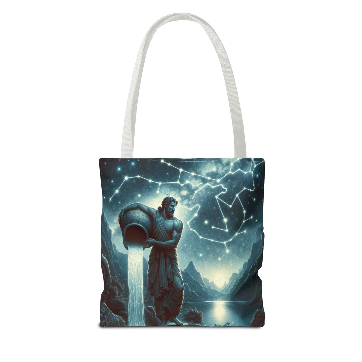 Celestial Aquarius Tote Bag - Ethereal Cosmic Design for Spiritual Travelers