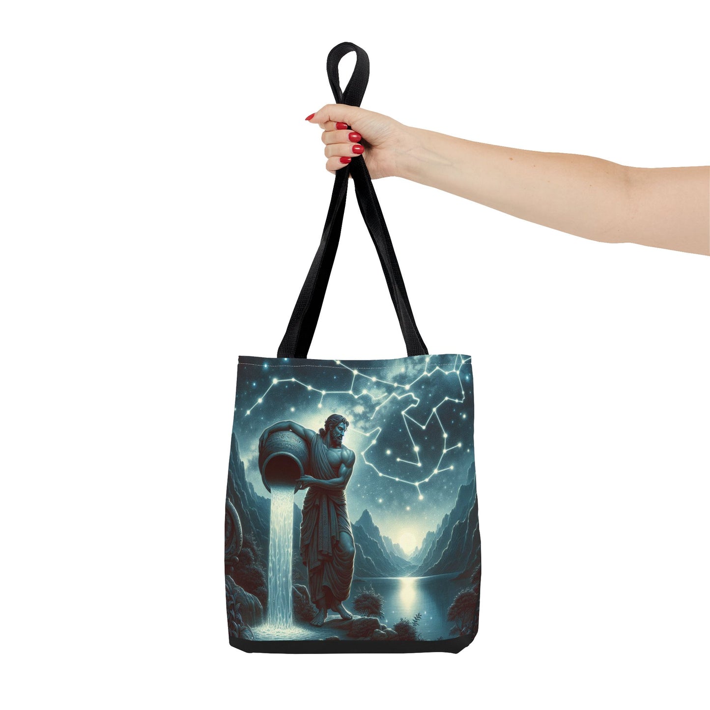 Celestial Aquarius Tote Bag - Ethereal Cosmic Design for Spiritual Travelers