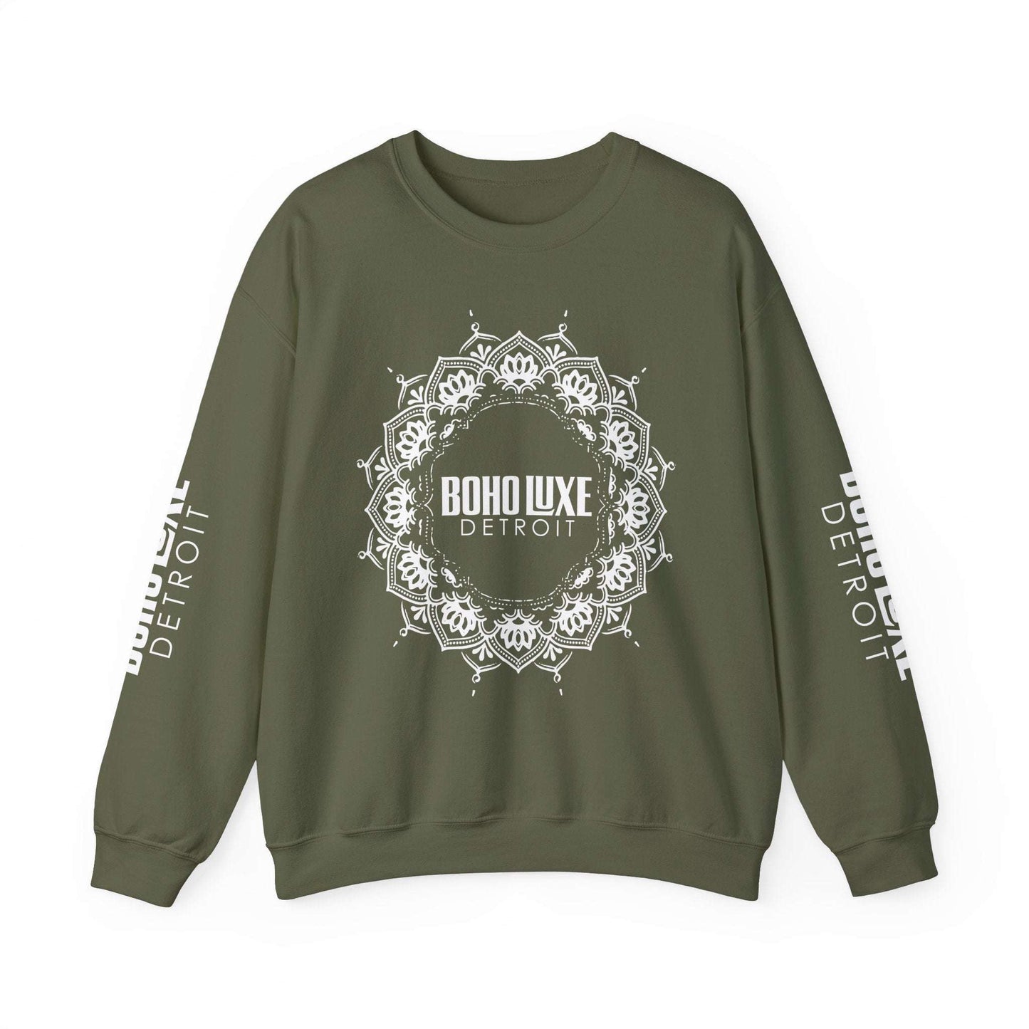 Boho Luxe Detroit Crewneck Sweatshirt - Unisex Heavy Blend™ - Stylish Comfort for Everyday Wear