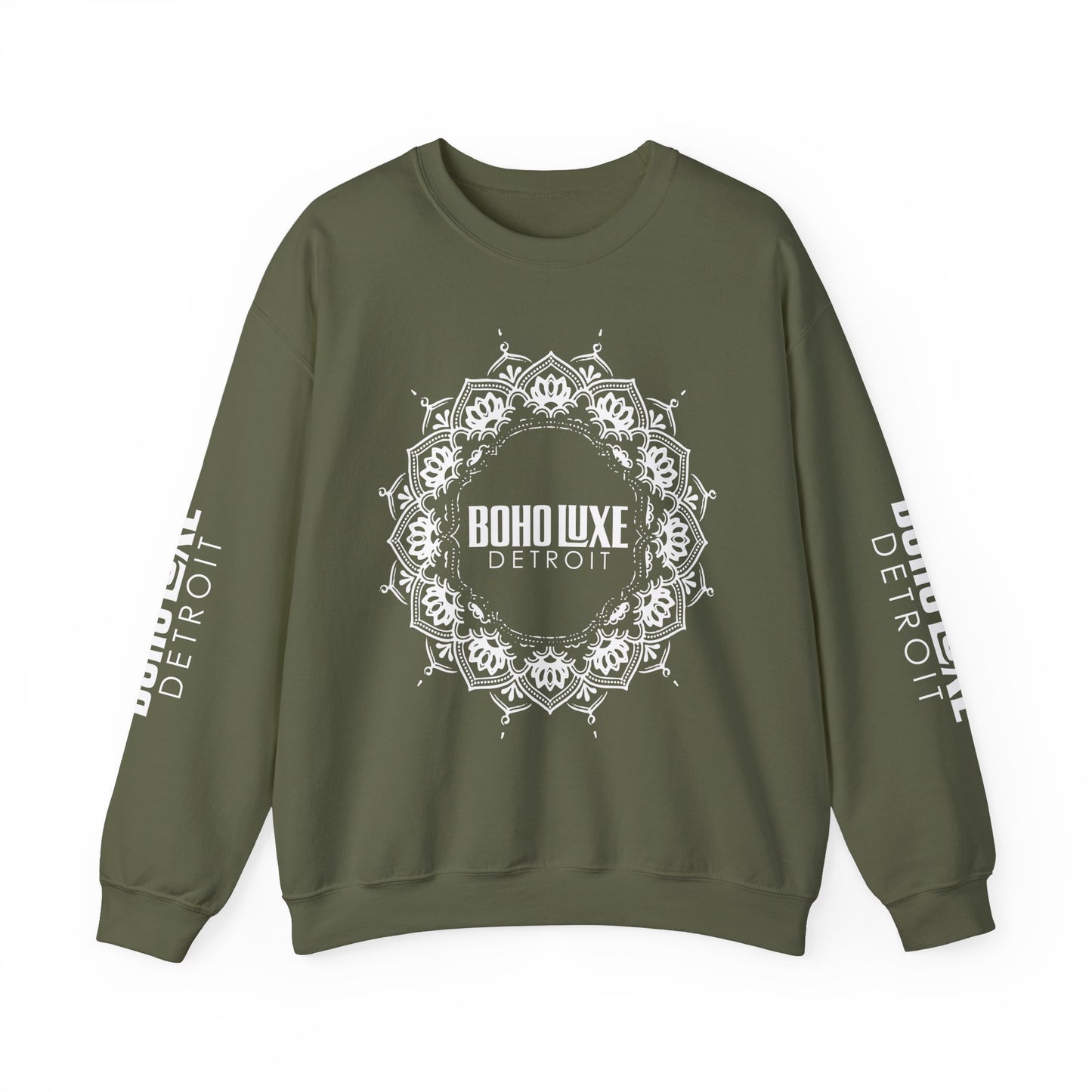 Boho Luxe Detroit Crewneck Sweatshirt - Unisex Heavy Blend™ - Stylish Comfort for Everyday Wear