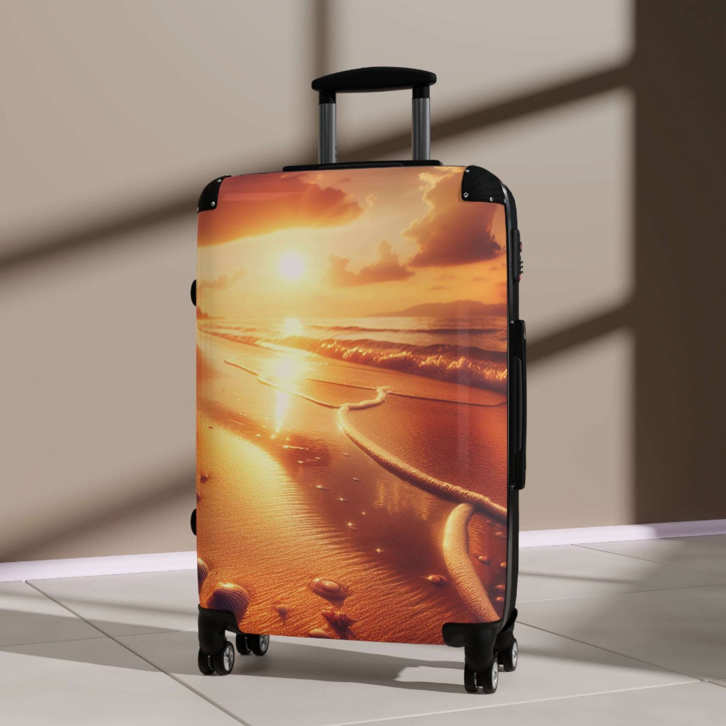 Beach Sunset Suitcase, Travel Luggage, Vacation Bag, Stylish Travel Case, Adventure Gear, Summer Getaway Accessory