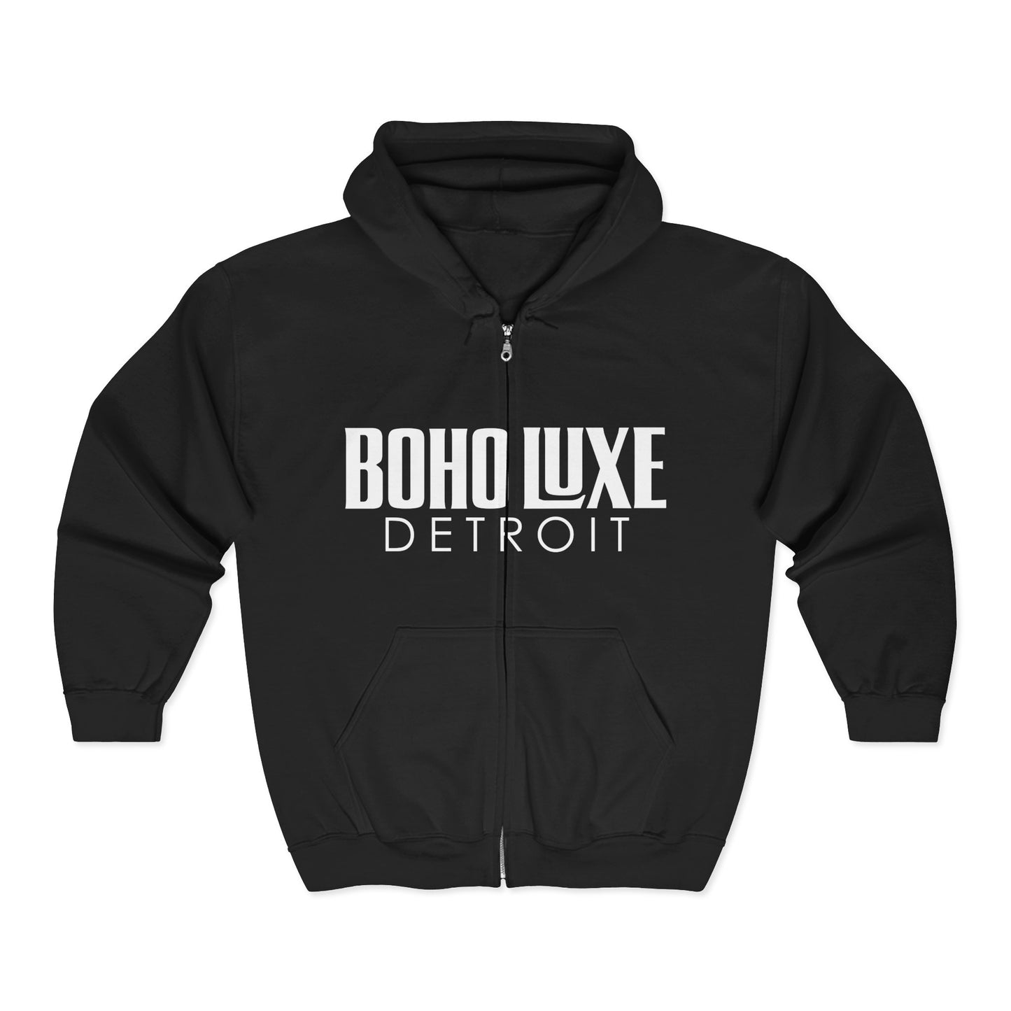 Stylish Boho Hoodie, Unisex Zip-Up Sweatshirt, Casual Wear, Detroit Theme, Perfect Gift for Trendsetters