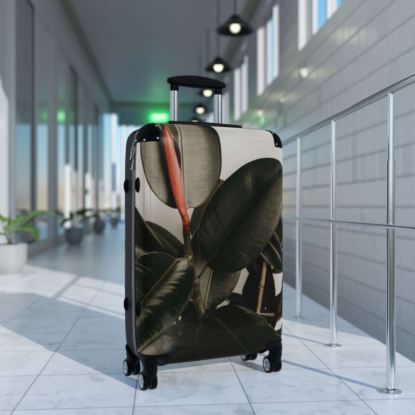 Stylish Travel Suitcase with Botanical Design, Luggage for Travelers, Vacation Bag, Floral Carry-On, Chic Travel Accessory