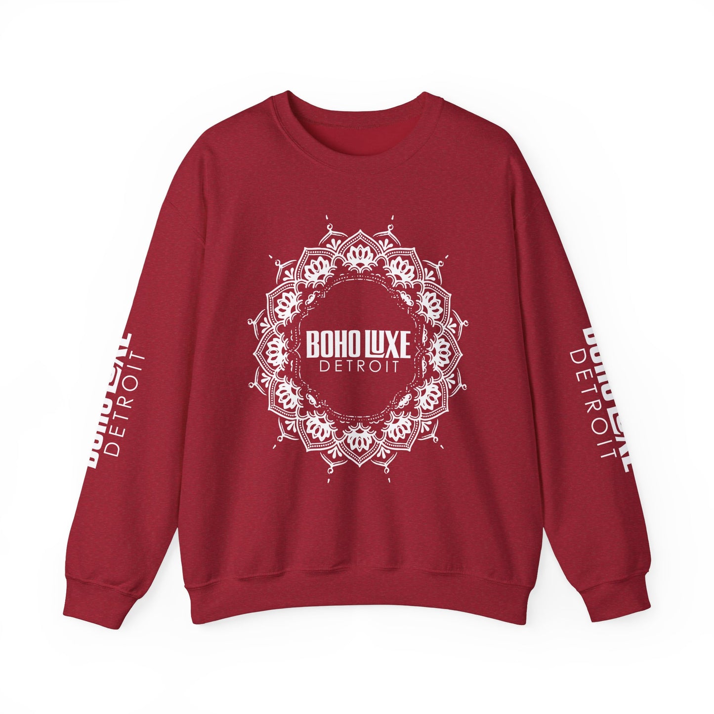 Boho Luxe Detroit Crewneck Sweatshirt - Unisex Heavy Blend™ - Stylish Comfort for Everyday Wear