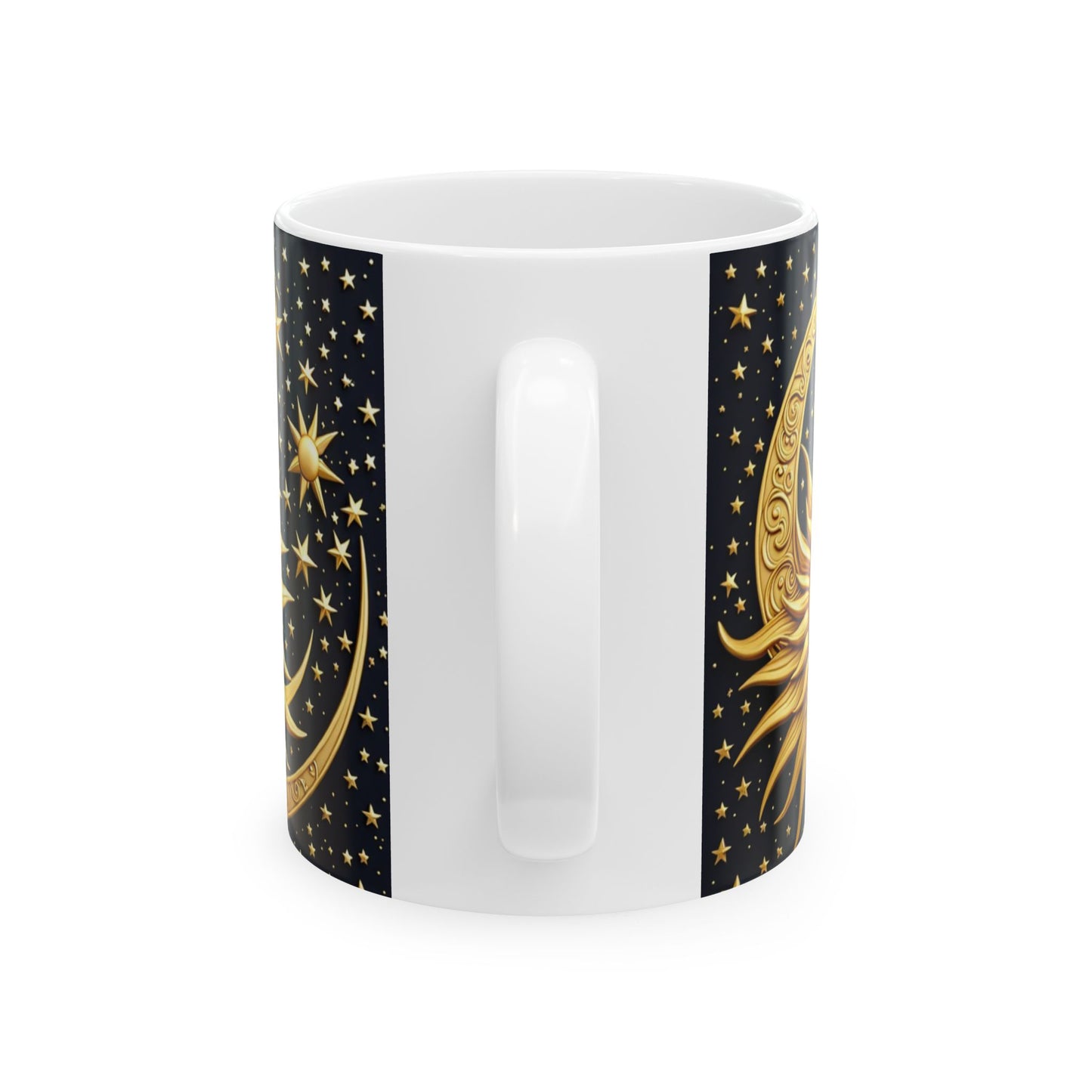 Celestial Sun and Moon Ceramic Mug - 11oz - Cosmic Drinkware for Astrology Lovers