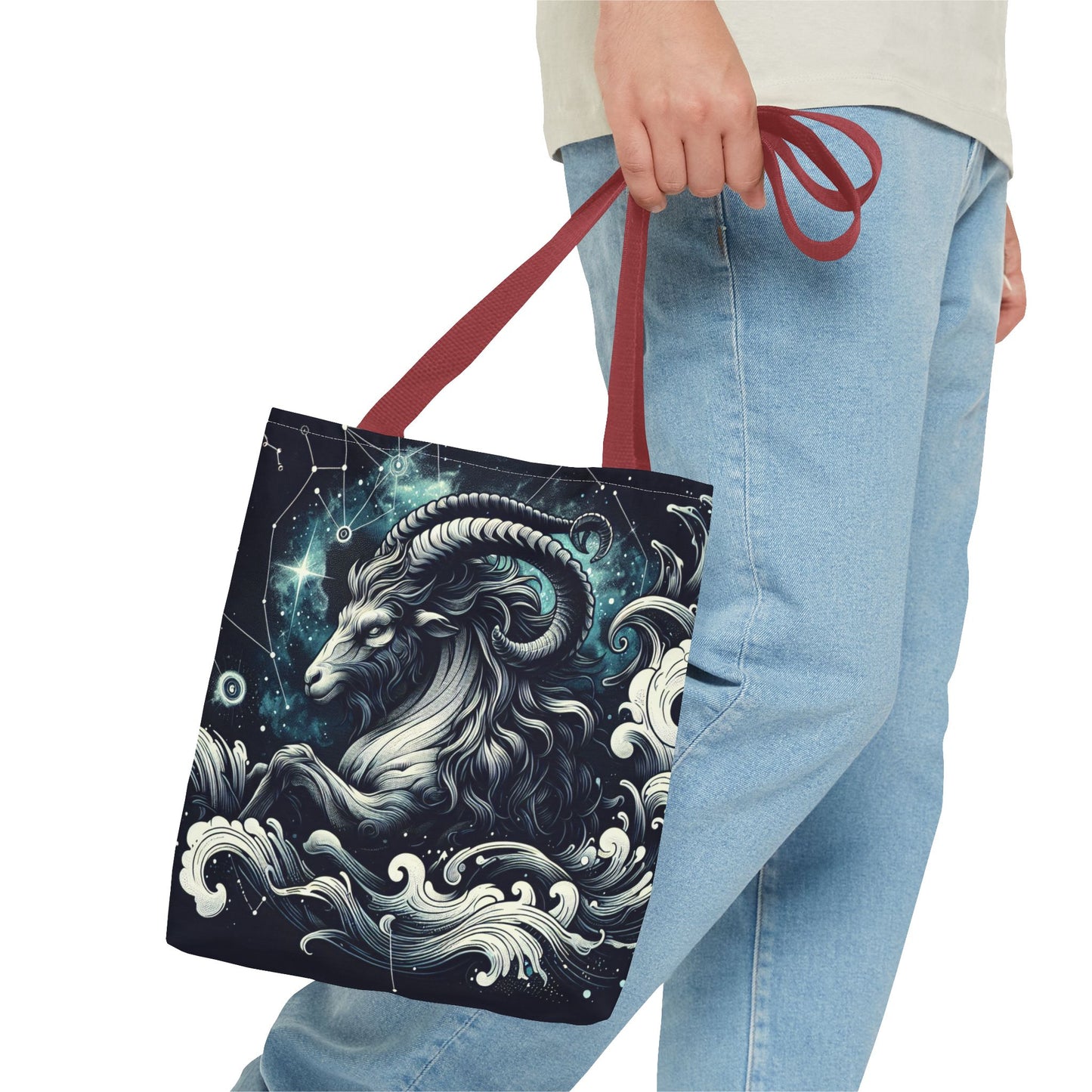Astrology Capricorn Tote Bag - Celestial Goat Design
