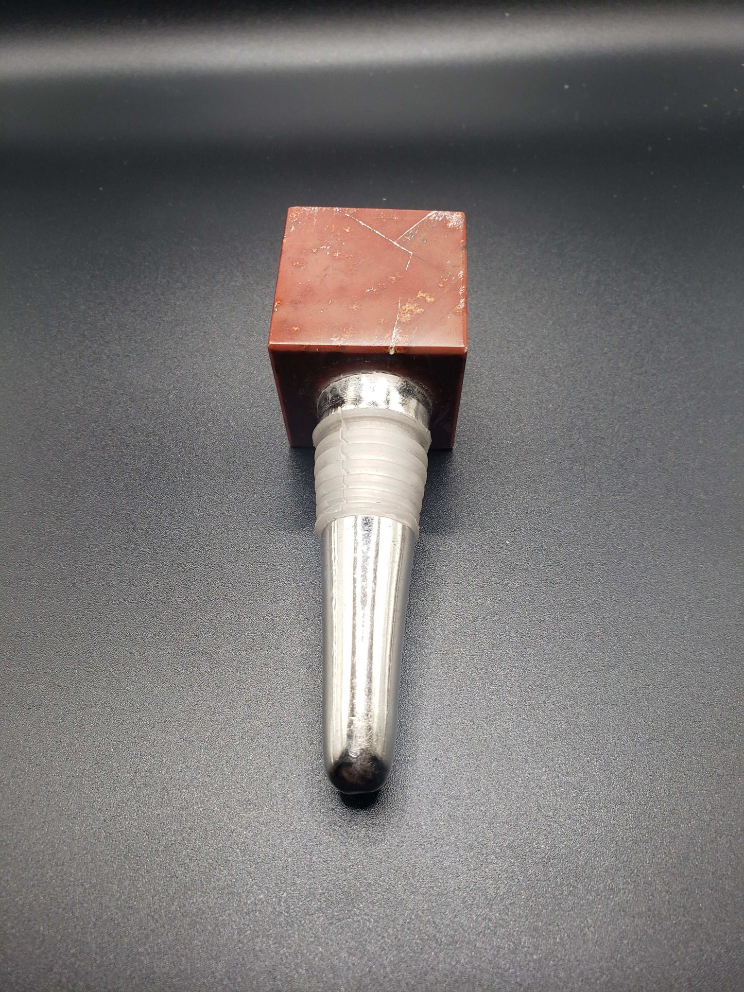 RED JASPER Gemstone Cube Bottle Stopper