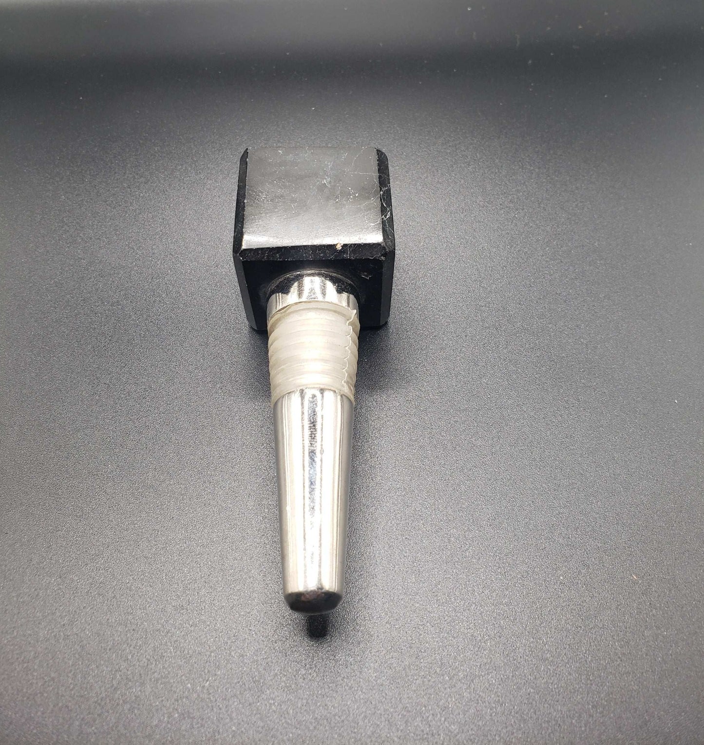 BLACK TOURMALINE Gemstone Cube Bottle Stopper