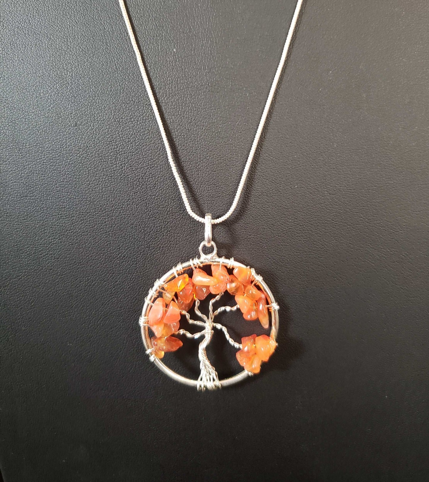 CARNILIAN TREE OF LIFE NECKLACE
