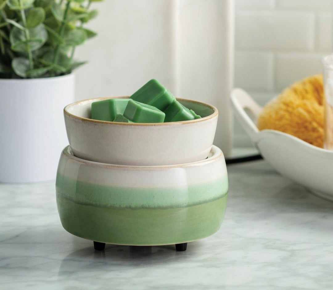 Green and White Candle Warmer