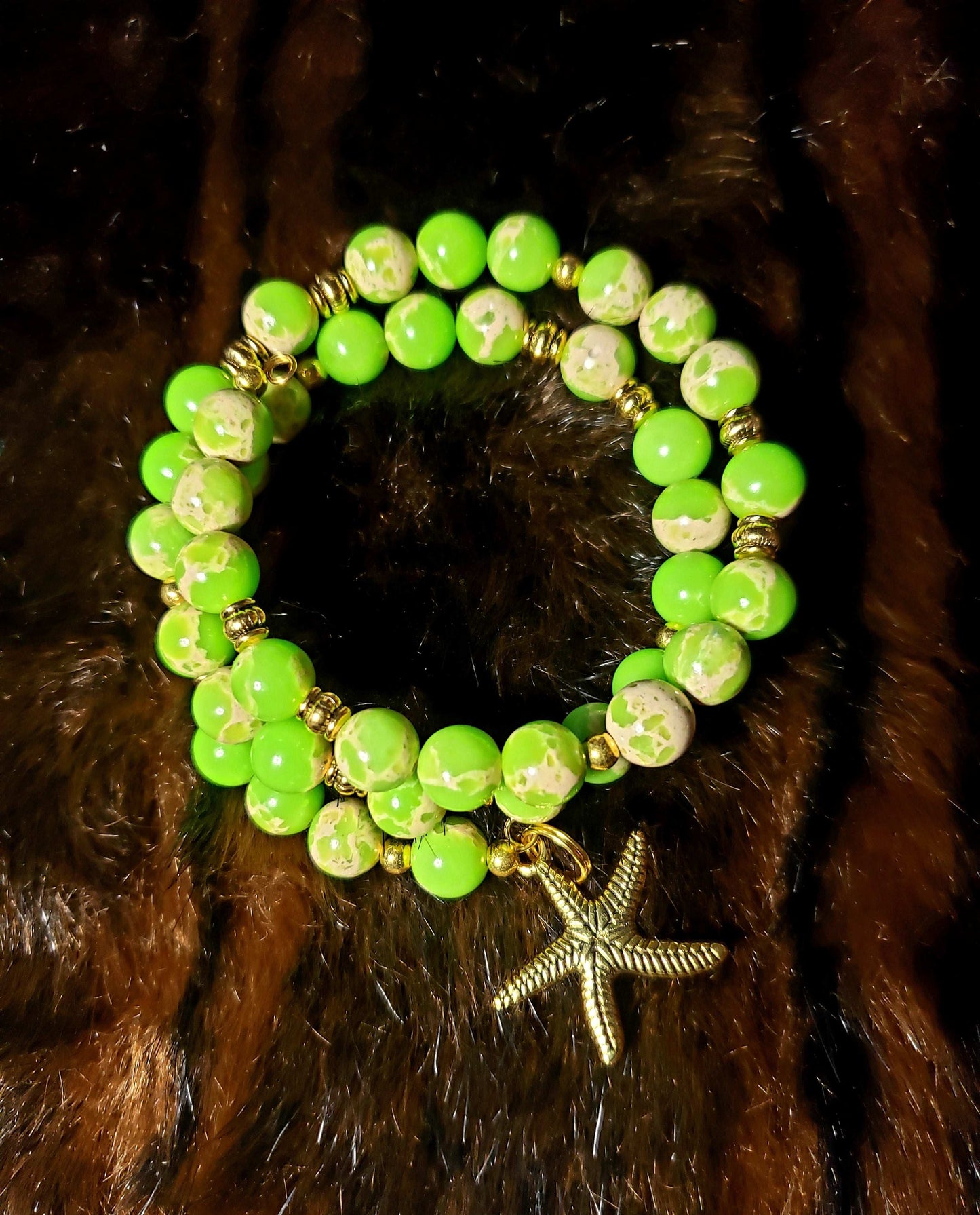 Lime Green Imperial Jasper Memory Wire Bracelet