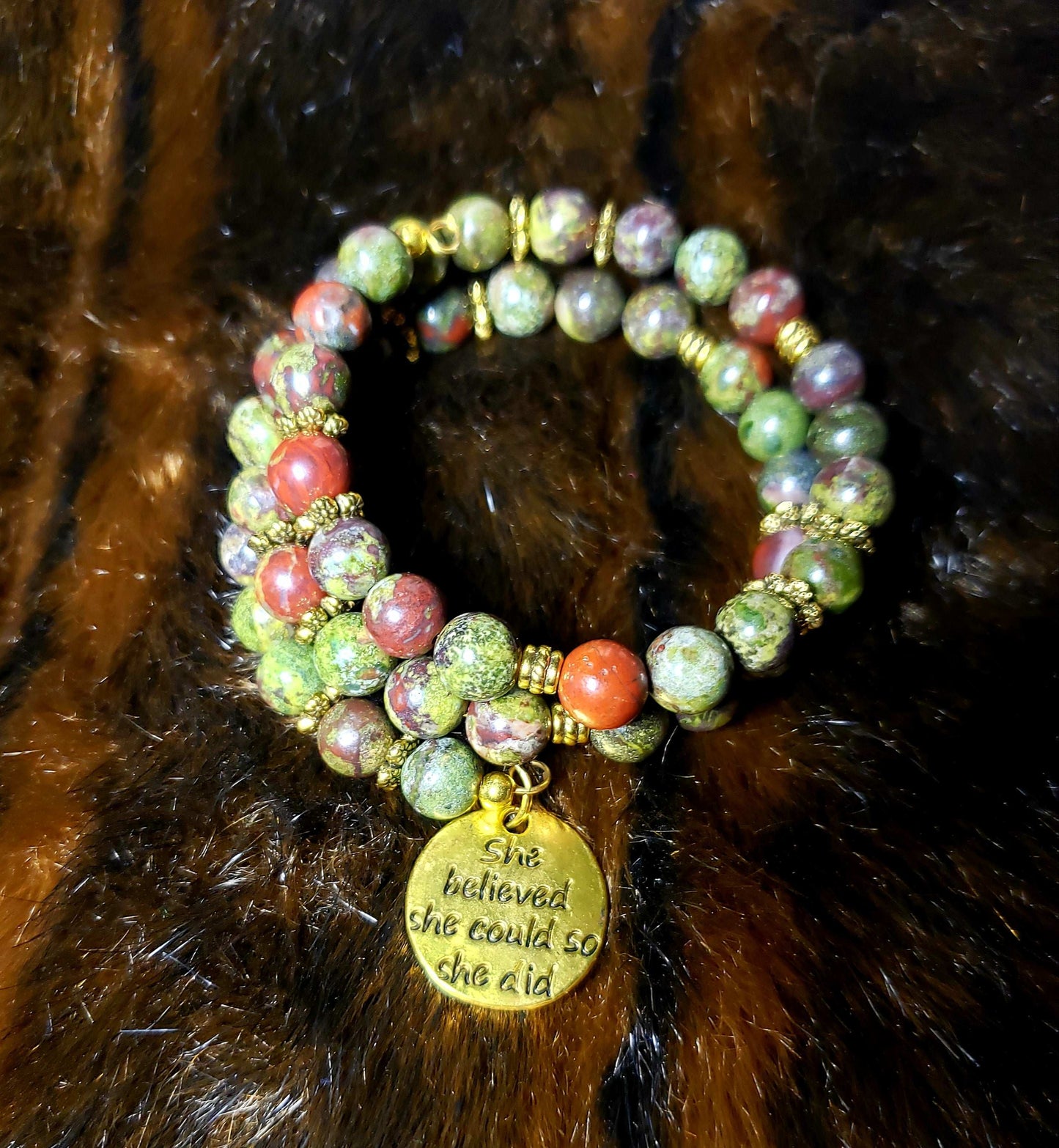 Dragons Blood Memory Wire Bracelet