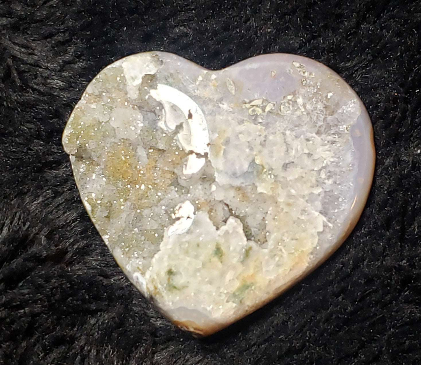 Agate Drusy Crystal Heart