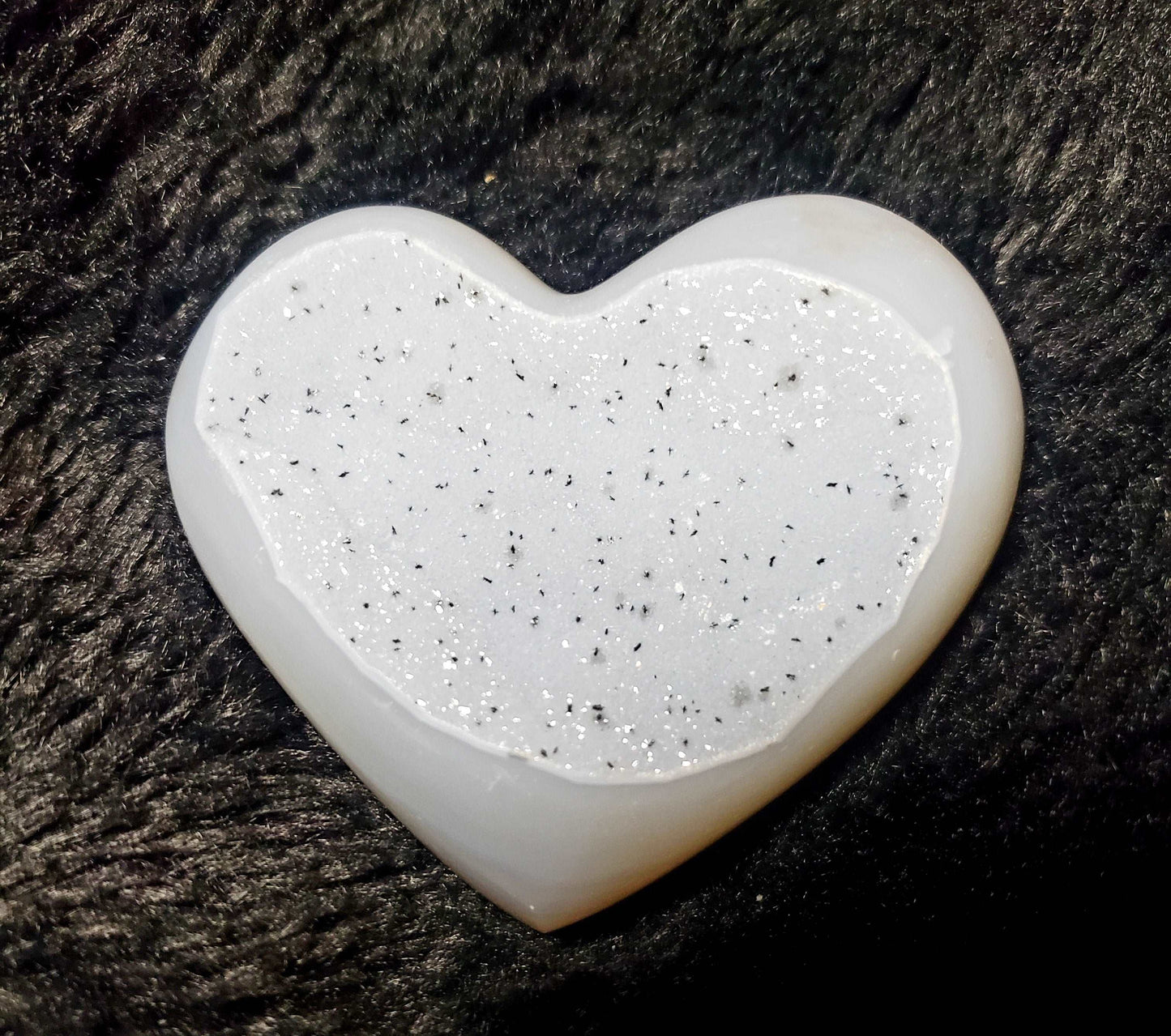 Agate Drusy Crystal Heart