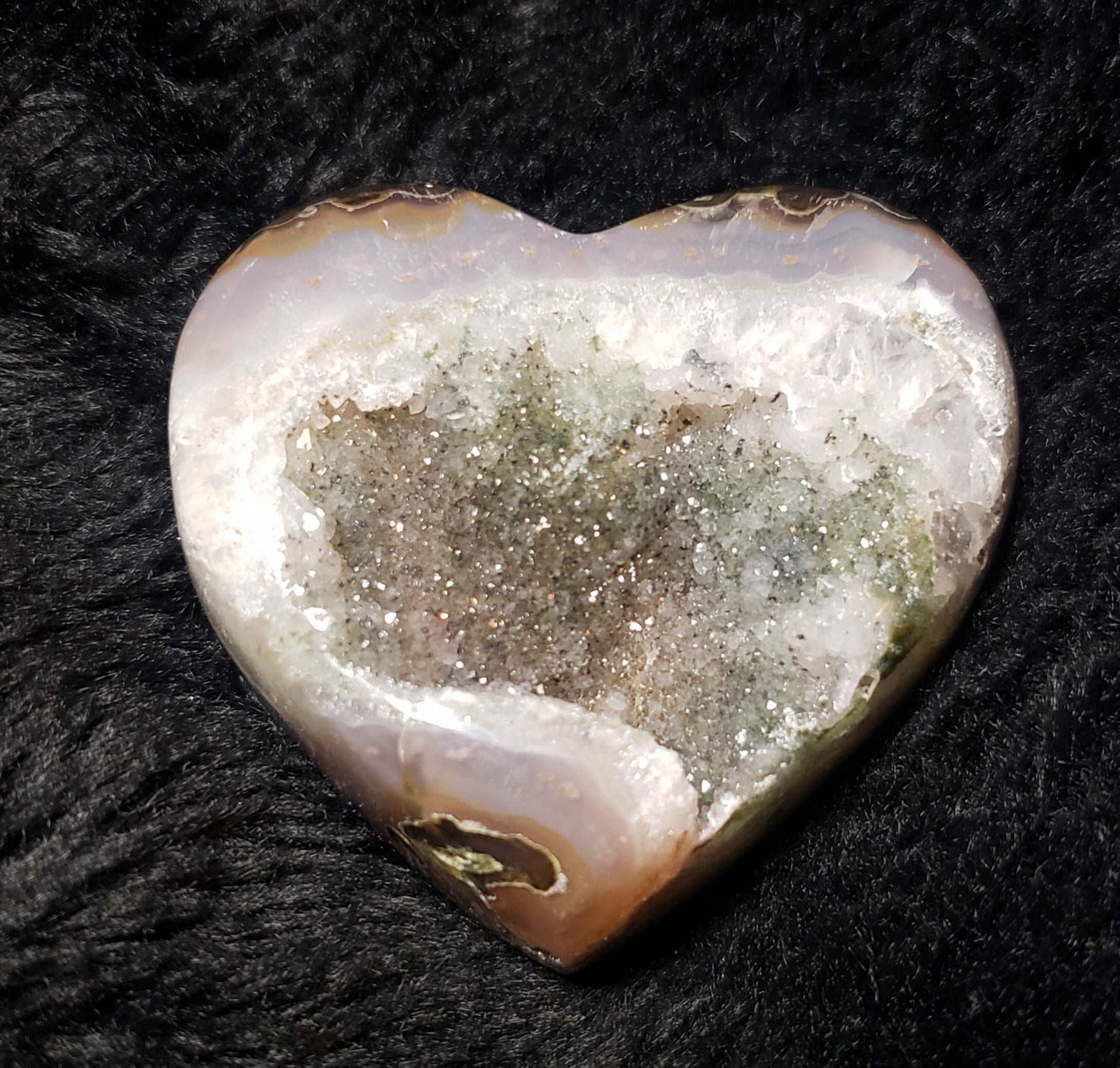 Agate Drusy Crystal Heart