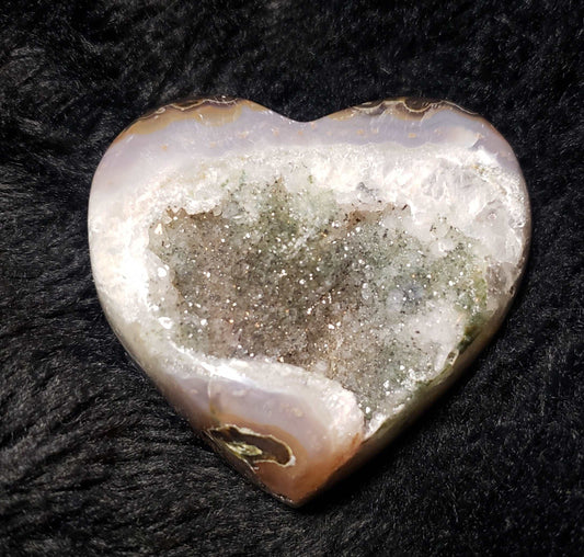 Agate Drusy Crystal Heart