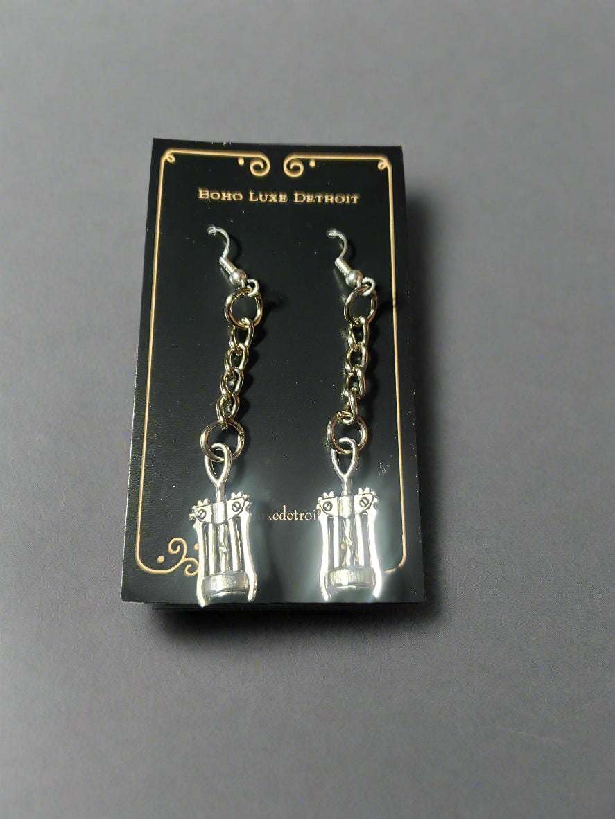 Wine Lovers Collection Earrings Wine Corkscrew Earrings