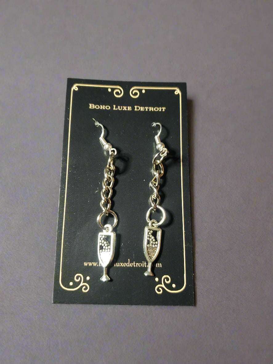 Wine Lovers Collection Earrings Champagne Glass Earrings
