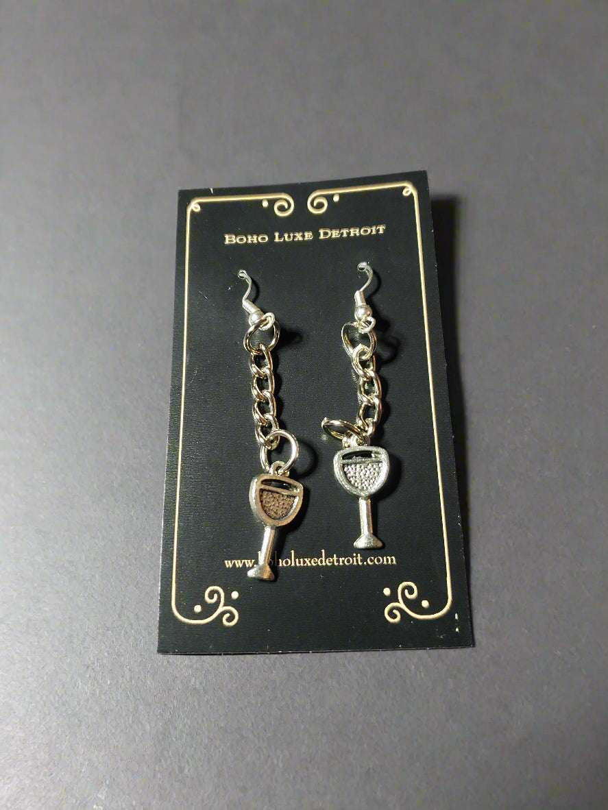 Wine Lovers Collection Earrings Wine Glasses Earrings