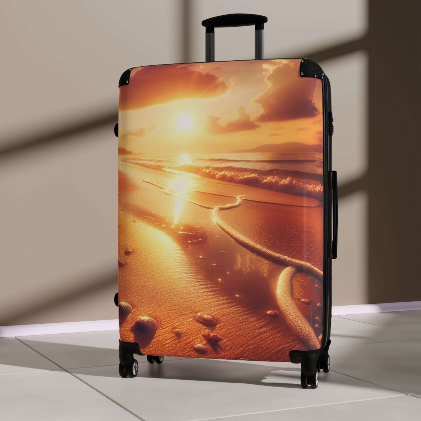 Beach Sunset Suitcase, Travel Luggage, Vacation Bag, Stylish Travel Case, Adventure Gear, Summer Getaway Accessory