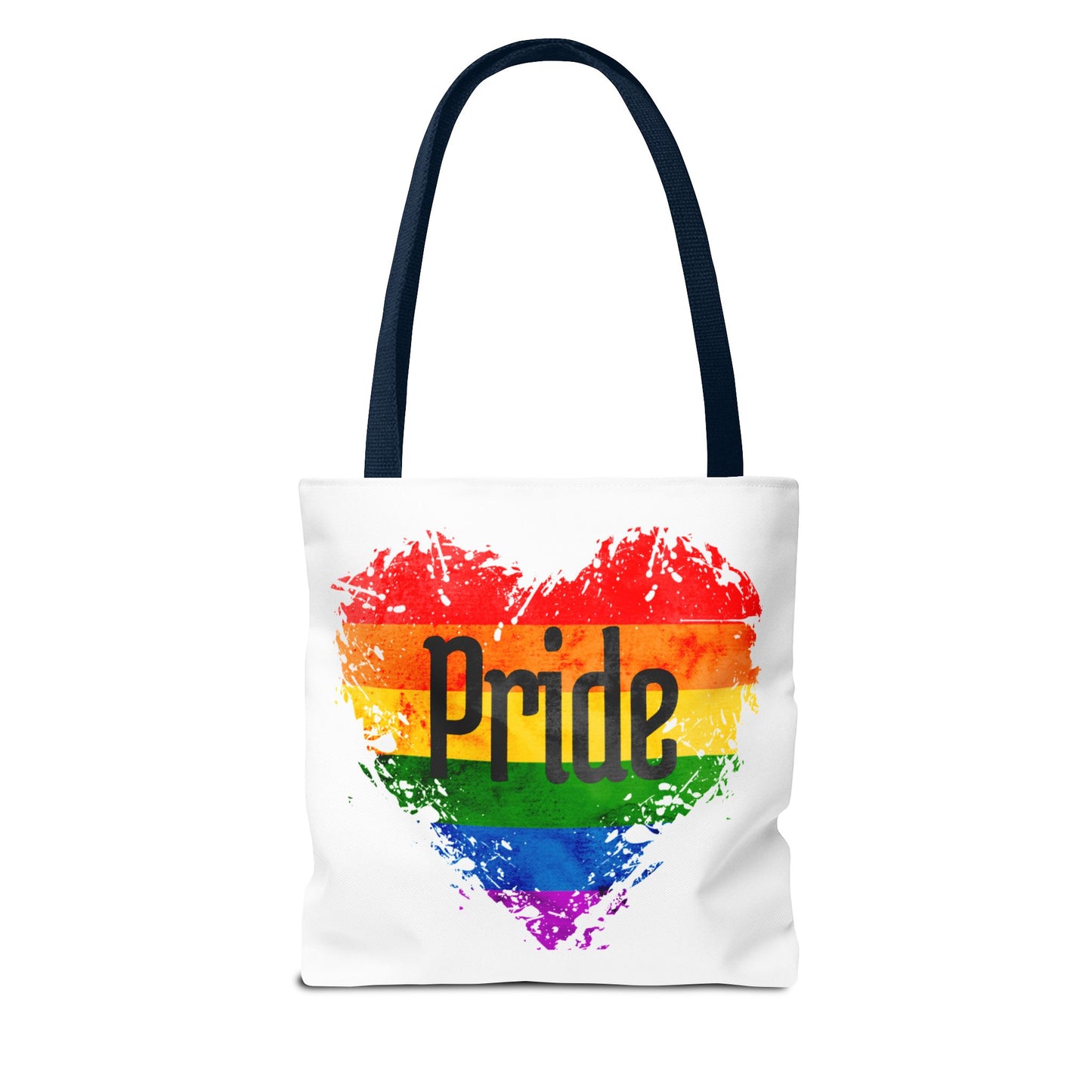 Pride Heart Tote Bag - Colorful AOP Carryall for LGBTQ+ Celebrations, Festival Gear, Everyday Use, Gift for Allies, Eco-Friendly Bag