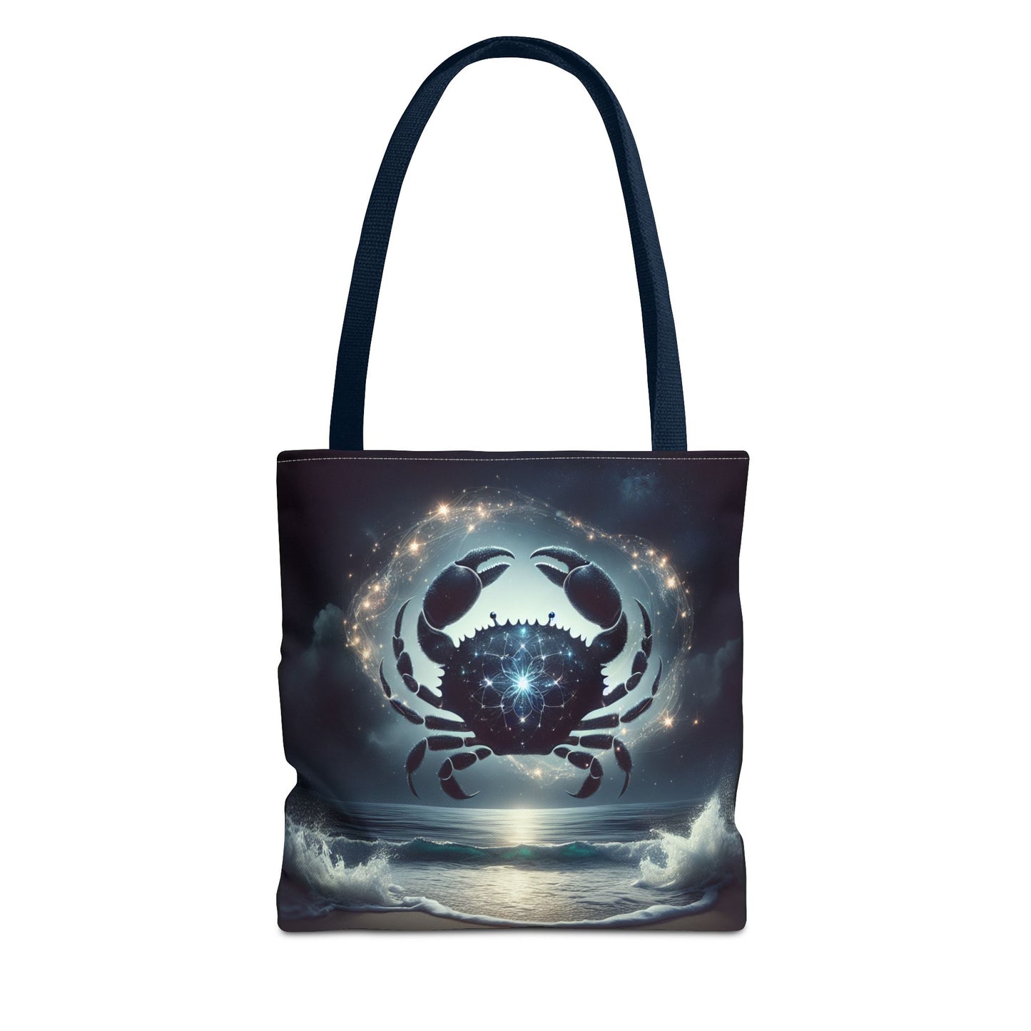 Celestial Cancer Tote Bag - Cosmic Ocean Design for Beach Lovers