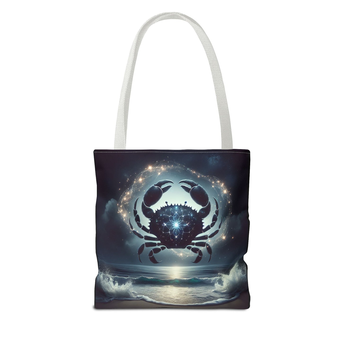 Celestial Cancer Tote Bag - Cosmic Ocean Design for Beach Lovers